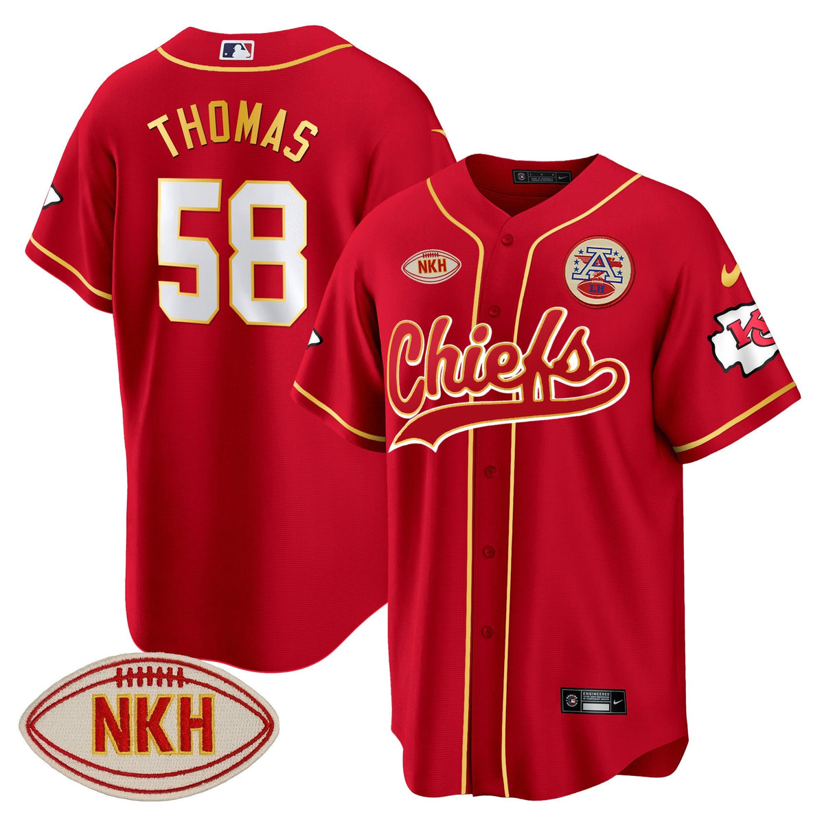 KC NKH Patch Baseball Jersey - All Stitched