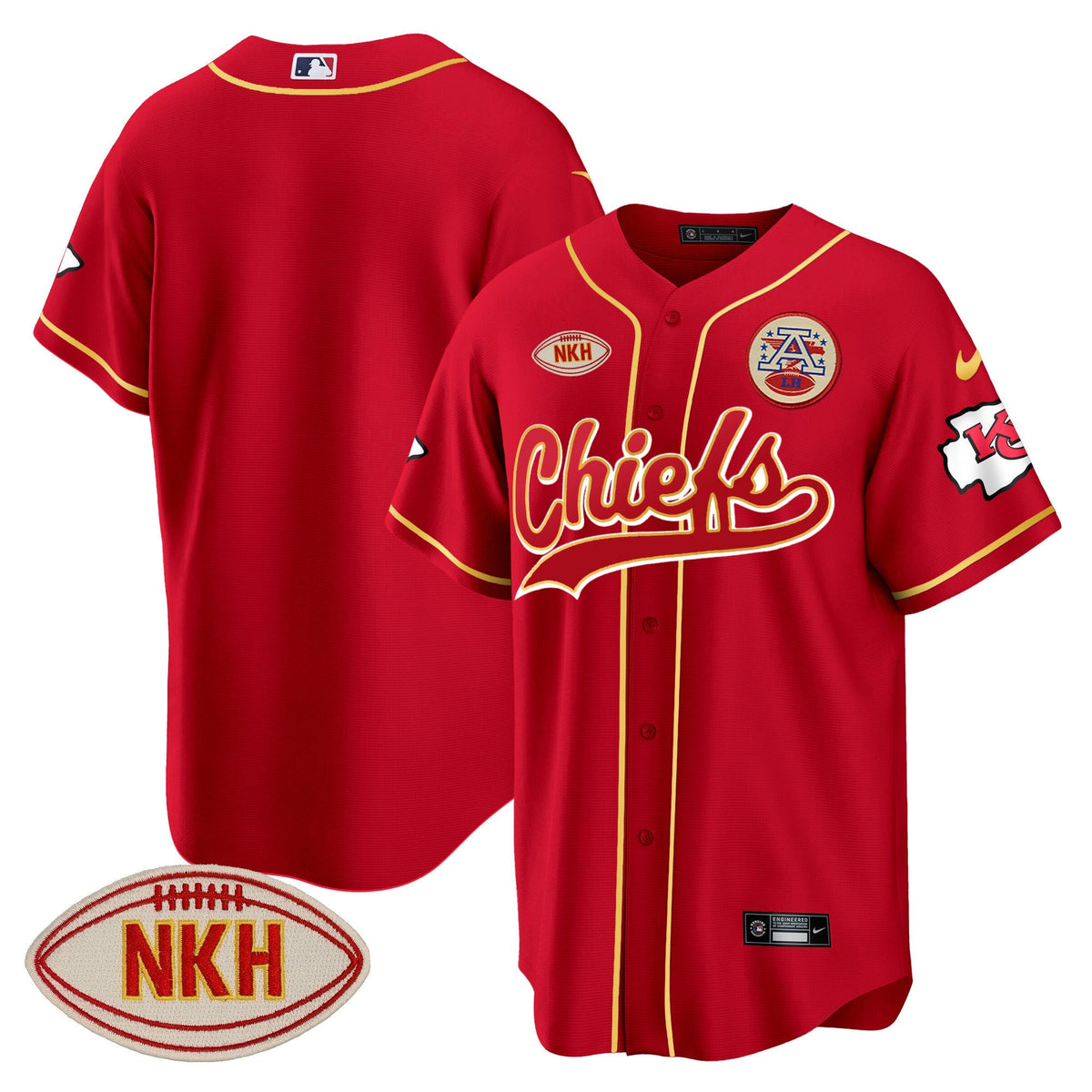 KC NKH Patch Baseball Jersey - All Stitched