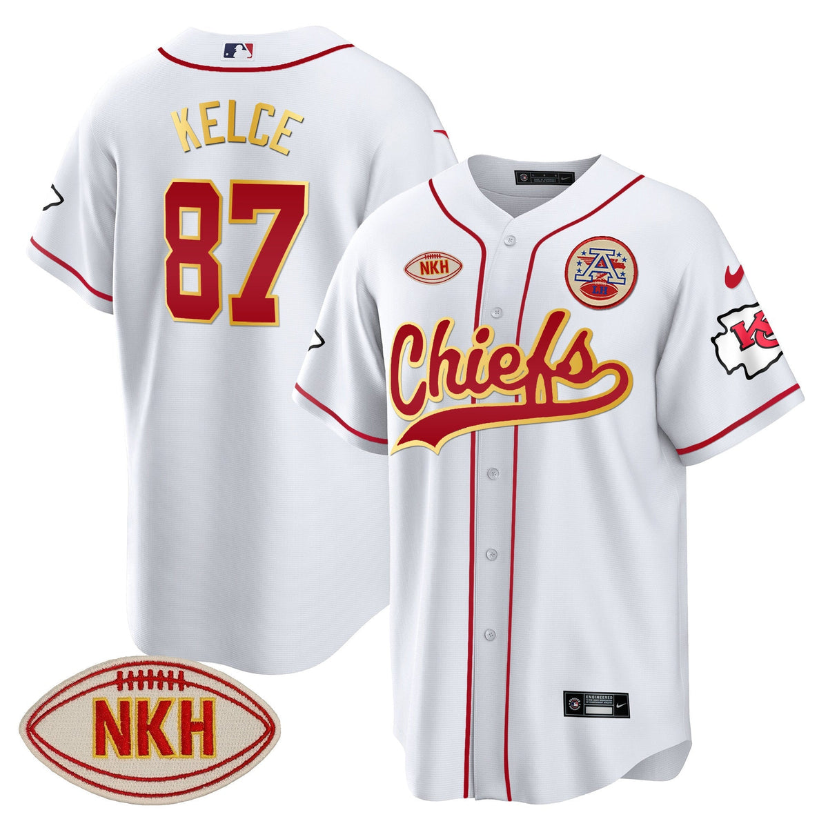 KC NKH Patch Baseball Jersey - All Stitched