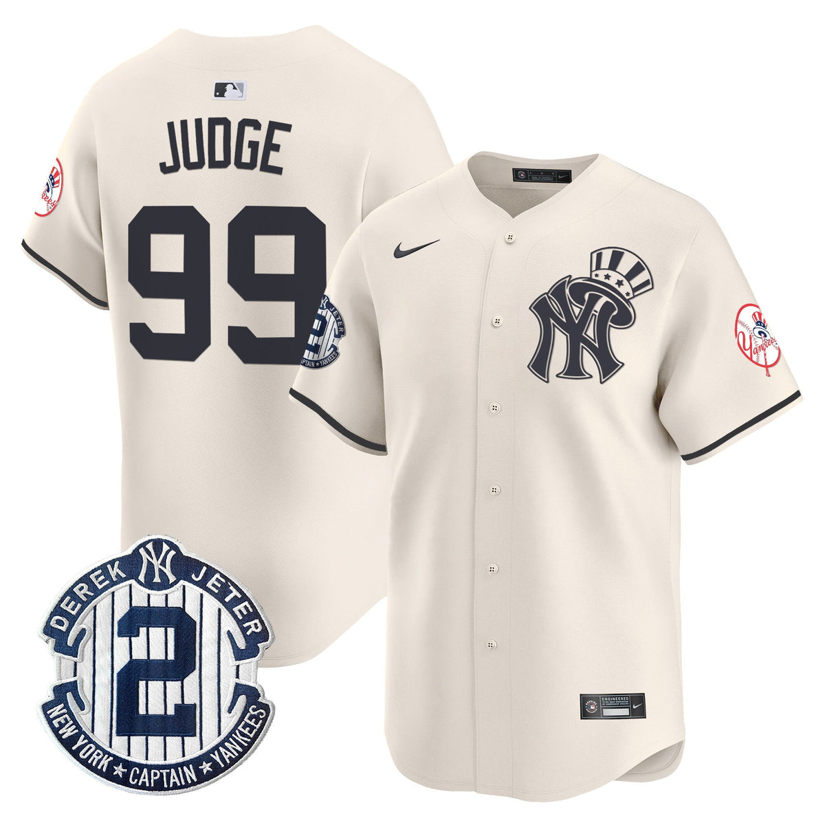 NYY Derek Jeter Patch Vapor Premier Limited Jersey V2 - All Stitched
