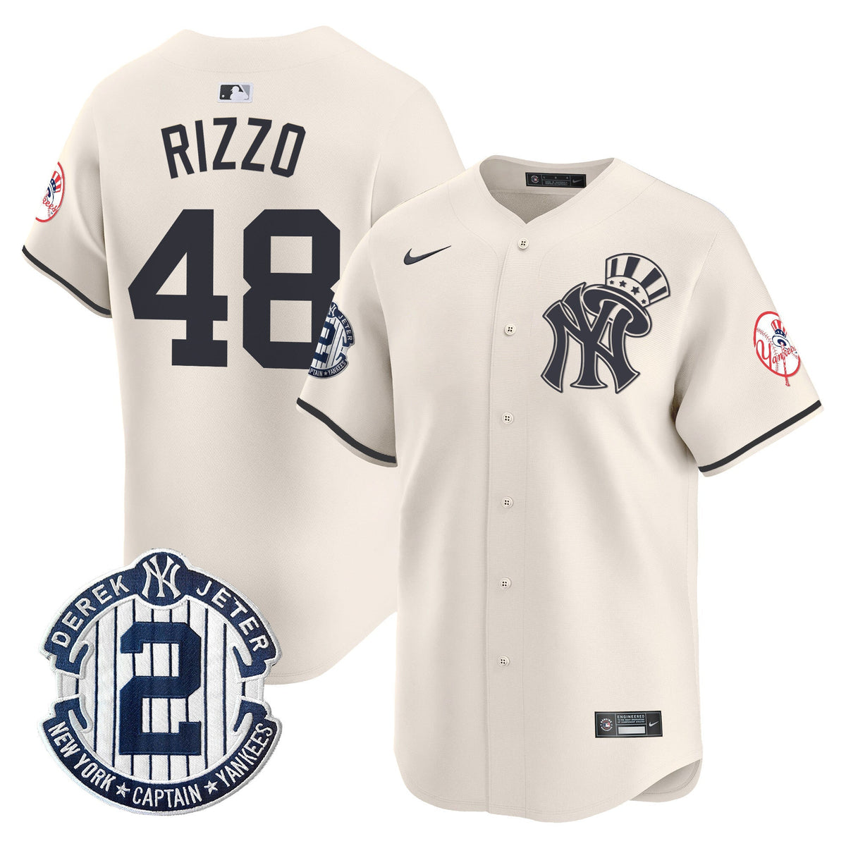 NYY Derek Jeter Patch Vapor Premier Limited Jersey V2 - All Stitched