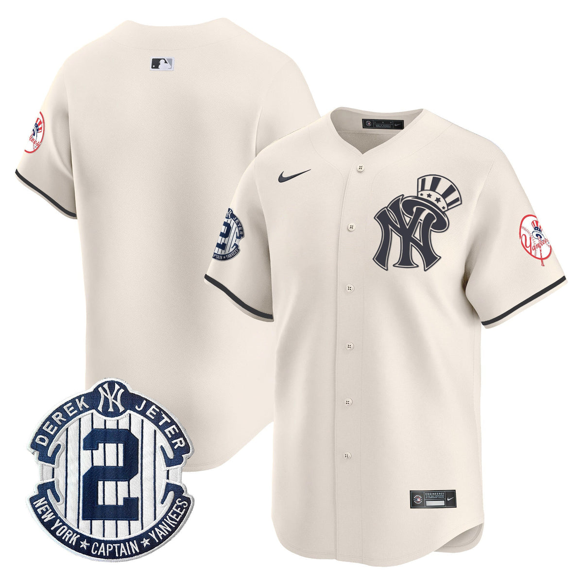 NYY Derek Jeter Patch Vapor Premier Limited Jersey V2 - All Stitched