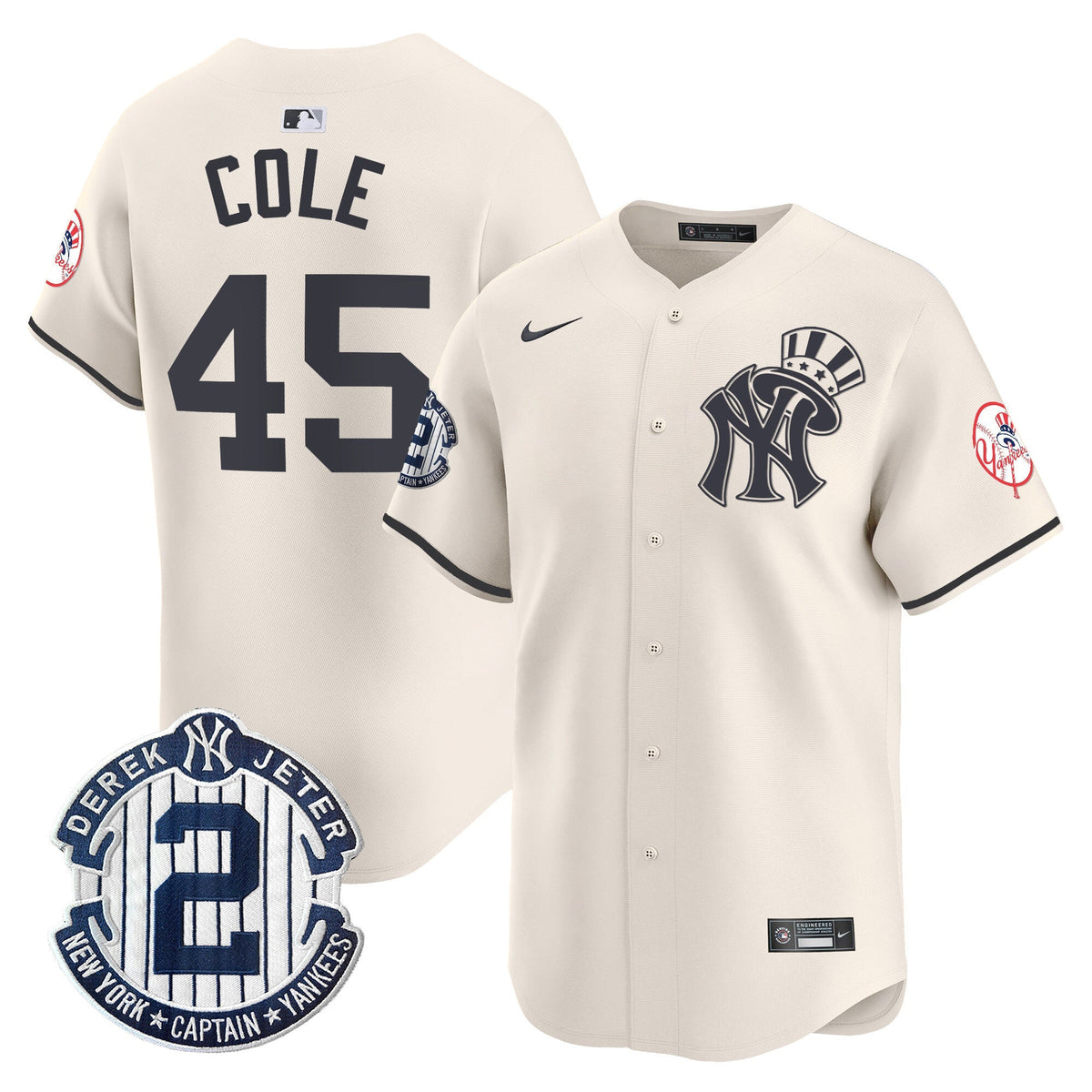 NYY Derek Jeter Patch Vapor Premier Limited Jersey V2 - All Stitched