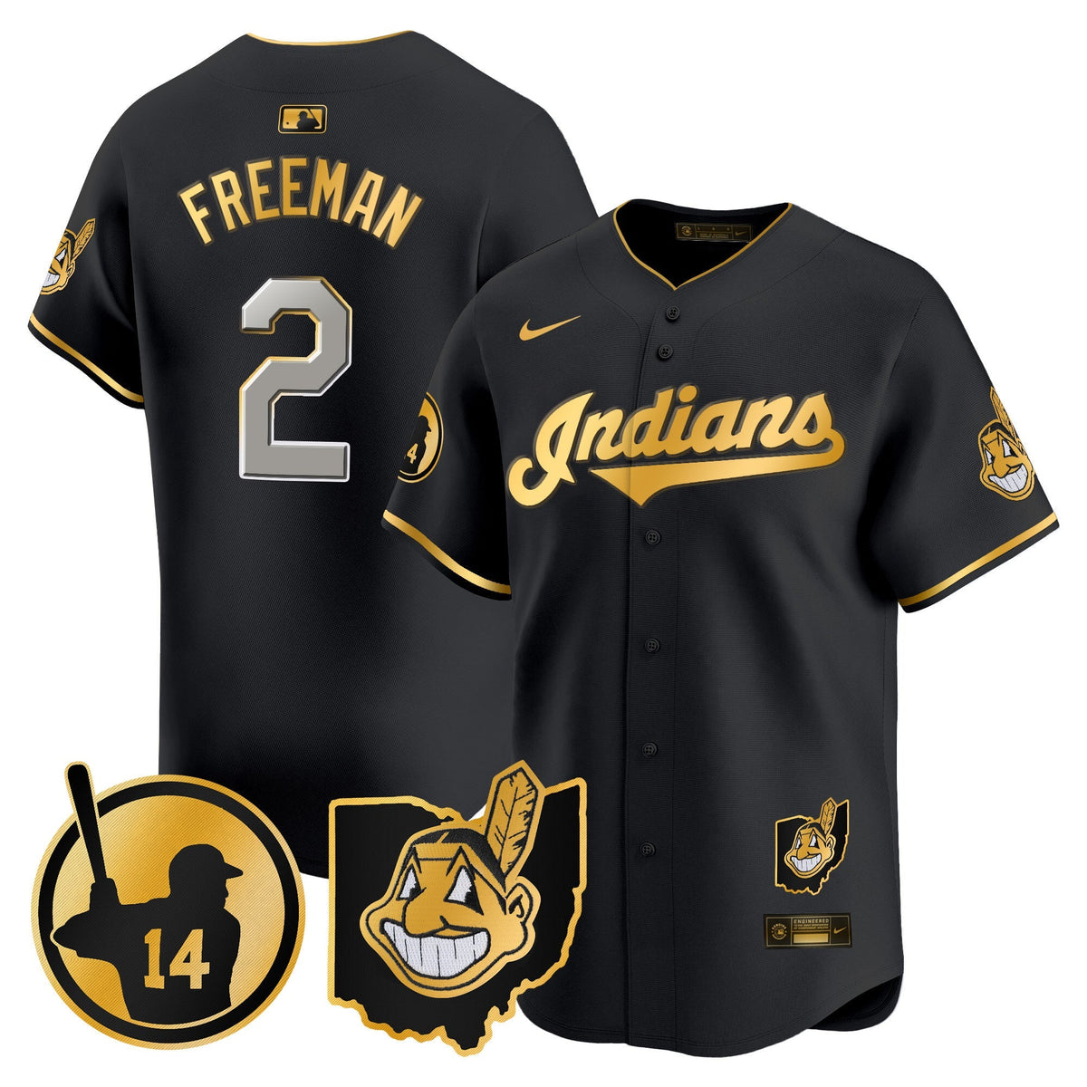 Cleveland Indians Larry Doby Patch Vapor Premier Limited Jersey - All Stitched