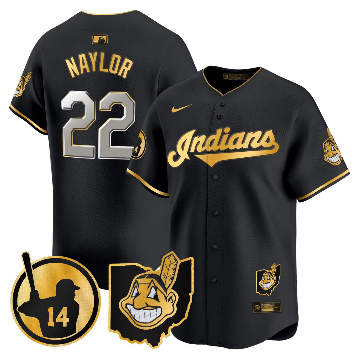 Cleveland Indians Larry Doby Patch Vapor Premier Limited Jersey - All Stitched