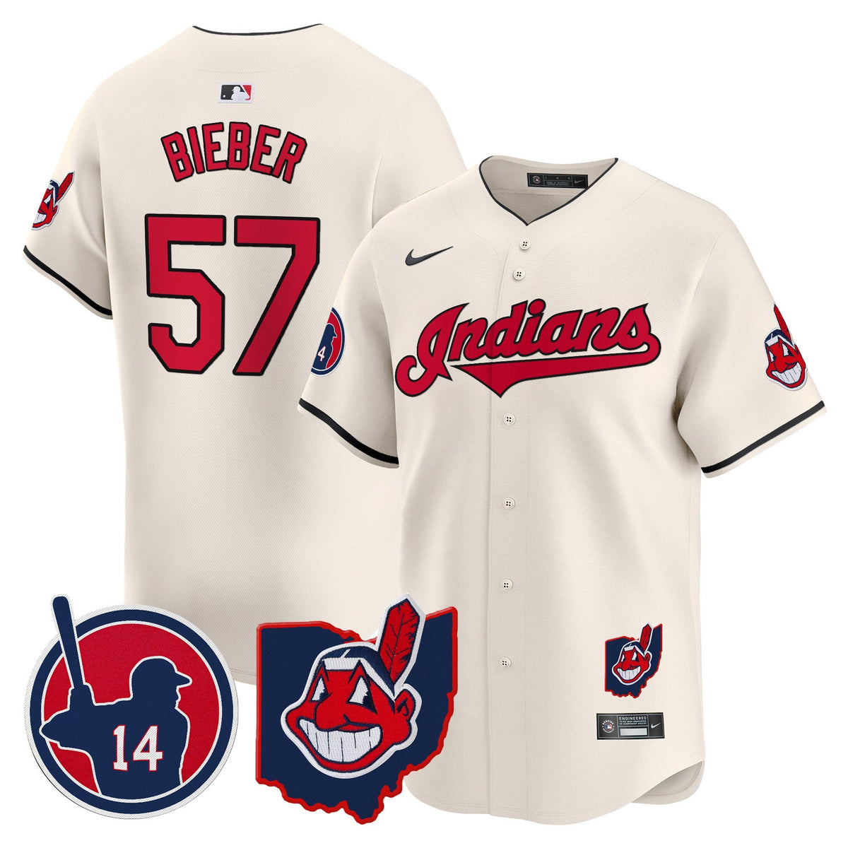 Cleveland Indians Larry Doby Patch Vapor Premier Limited Jersey - All Stitched