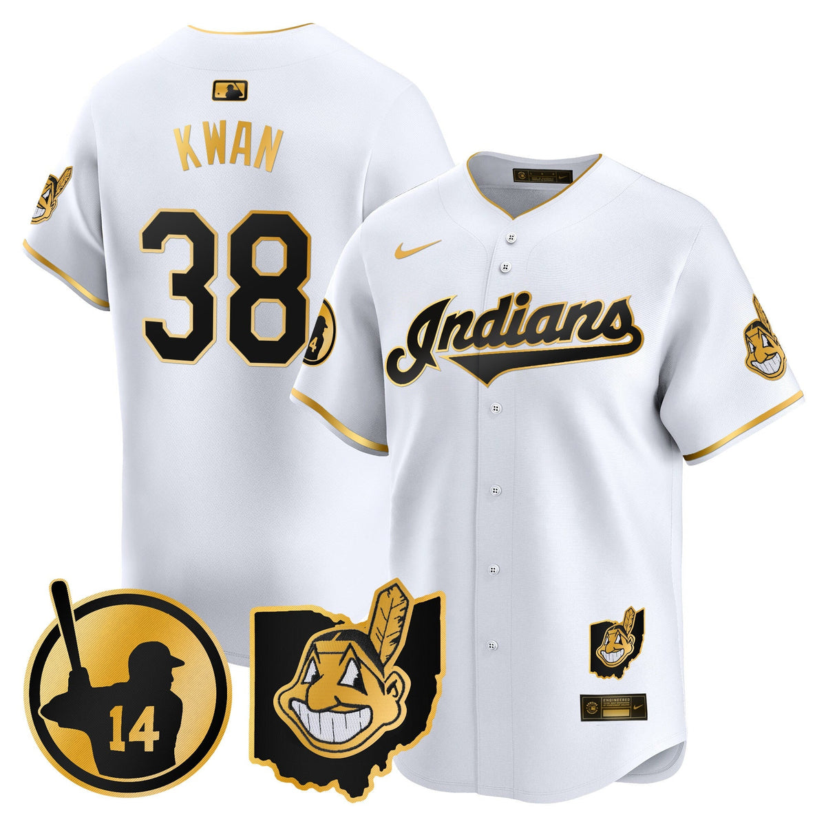Cleveland Indians Larry Doby Patch Vapor Premier Limited Jersey - All Stitched