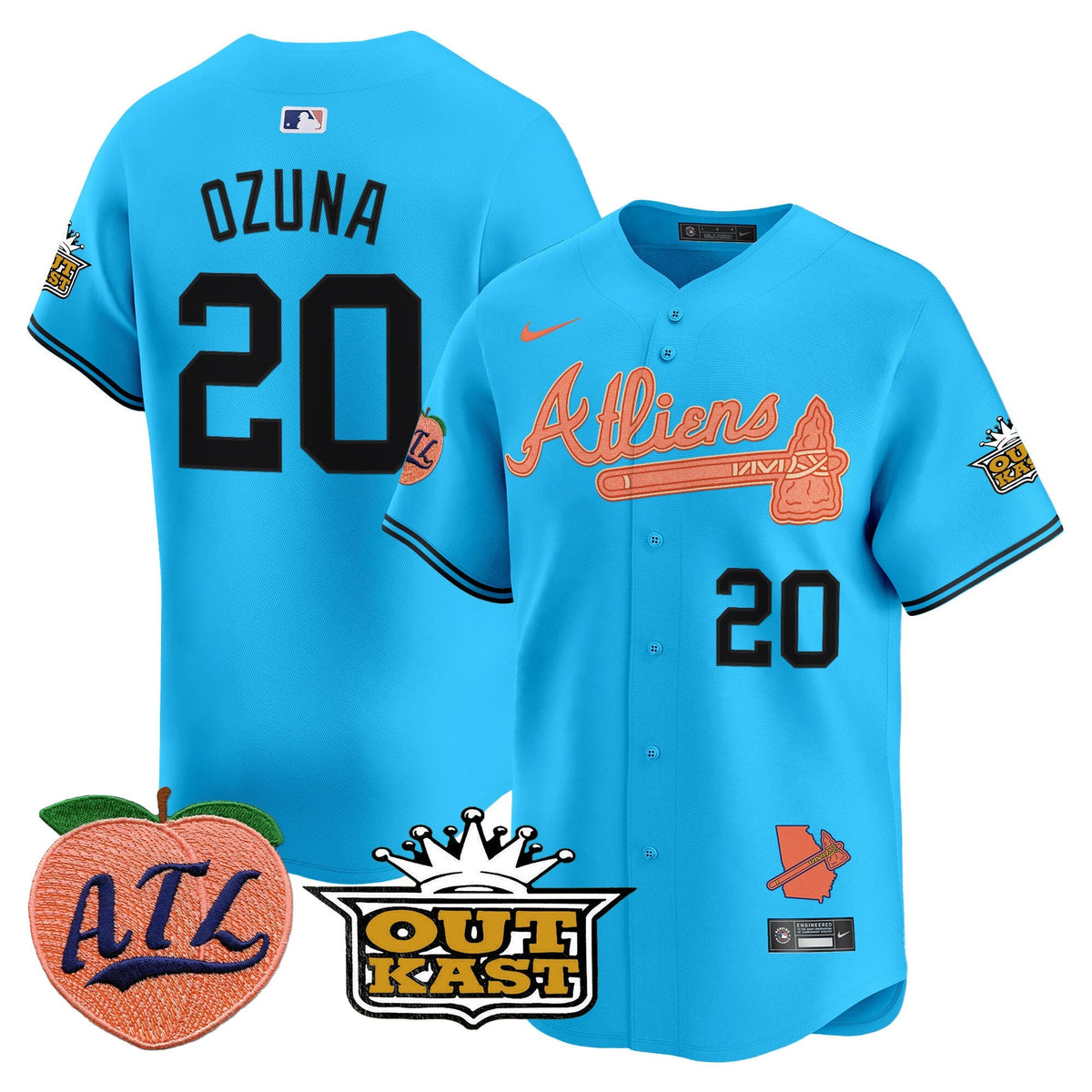 ATL Atliens & Peach Vapor Premier Limited Jersey - All Stitched