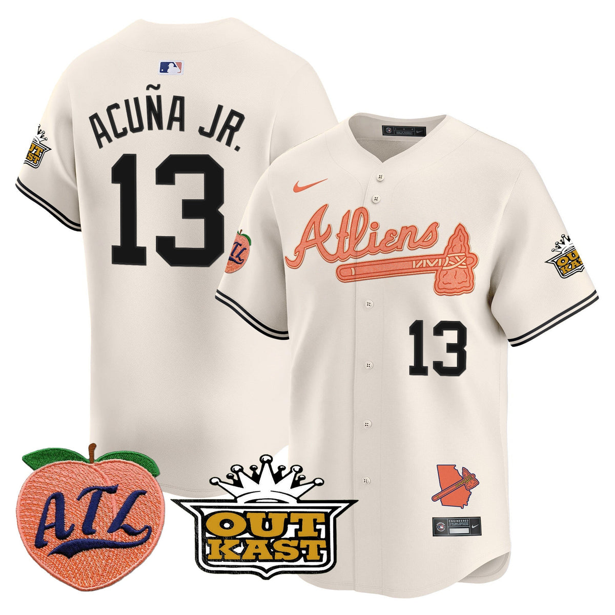 ATL Atliens & Peach Vapor Premier Limited Jersey - All Stitched