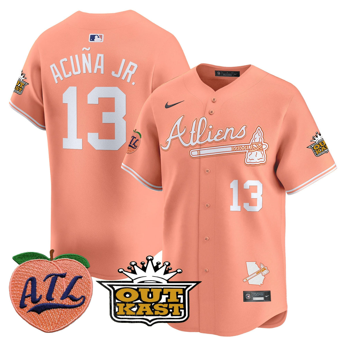 ATL Atliens & Peach Vapor Premier Limited Jersey - All Stitched