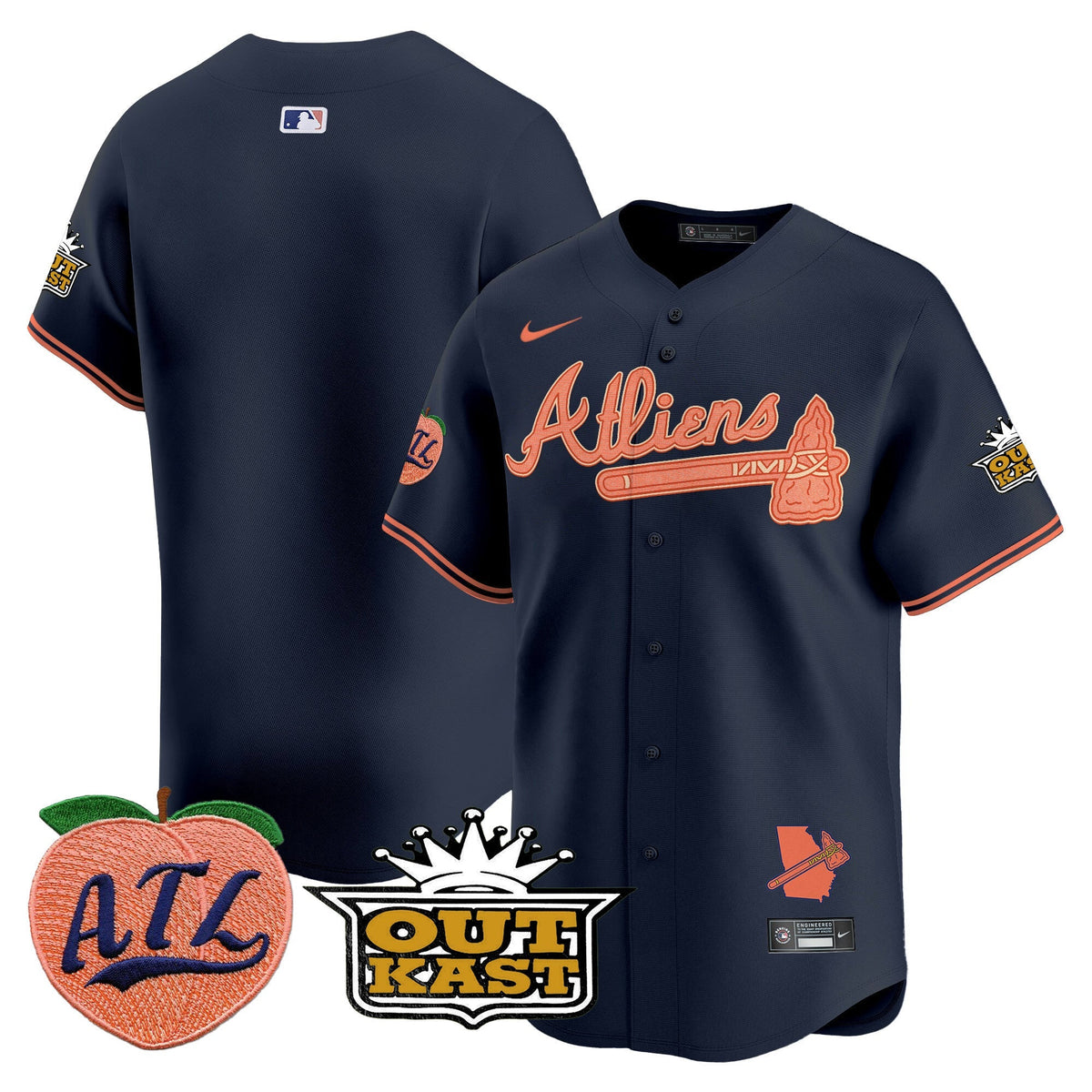 ATL Atliens & Peach Vapor Premier Limited Jersey - All Stitched