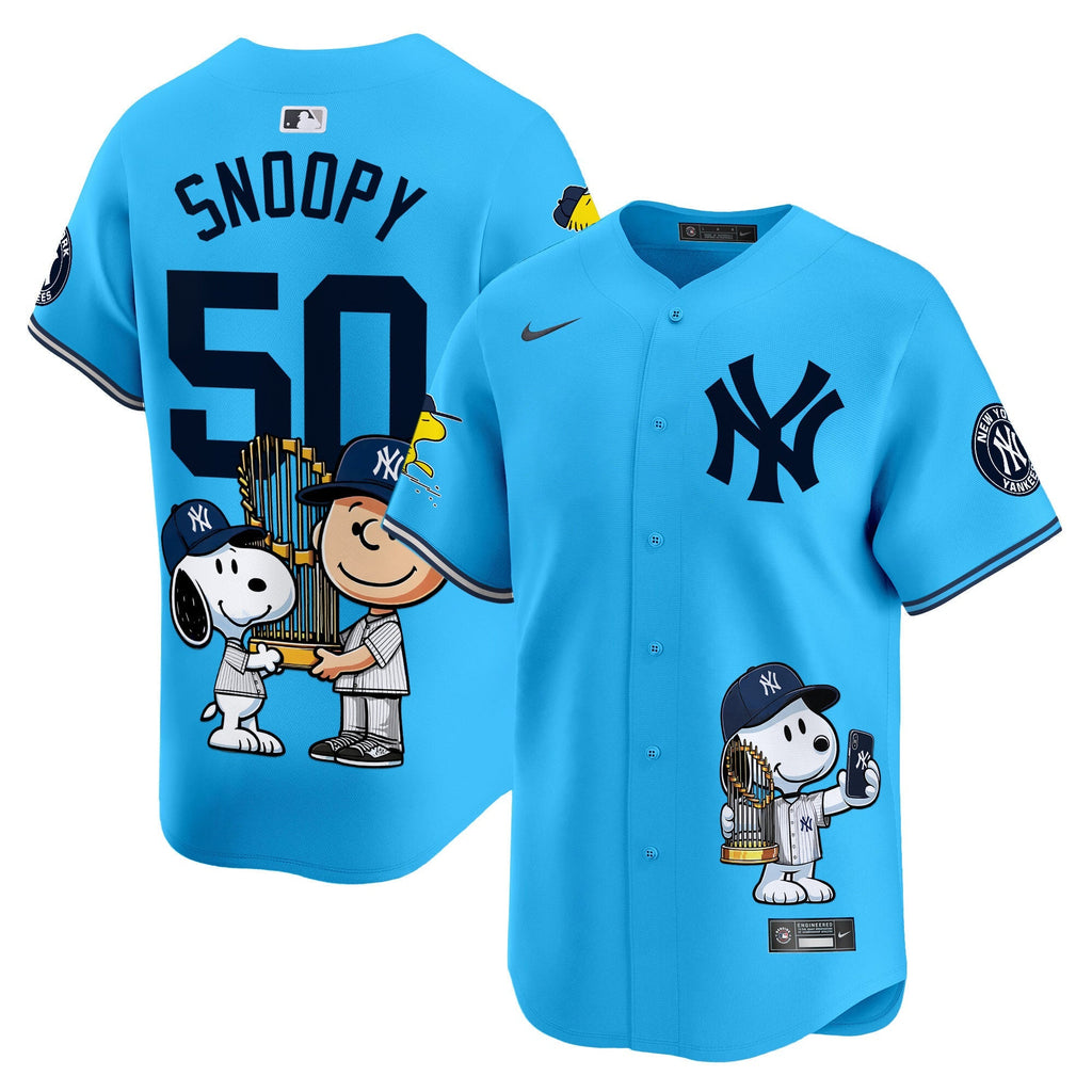 Unisex NYY Peanut Snoopy Vapor Premier Limited Jersey - Printed