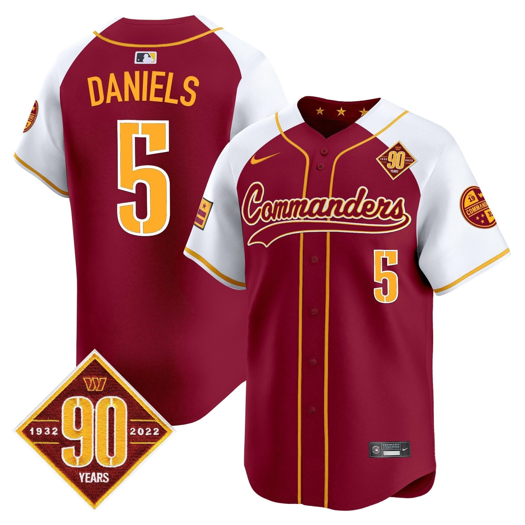 WAS 90th Anniversary Patch Vapor Premier Limited Jersey - All Stitched