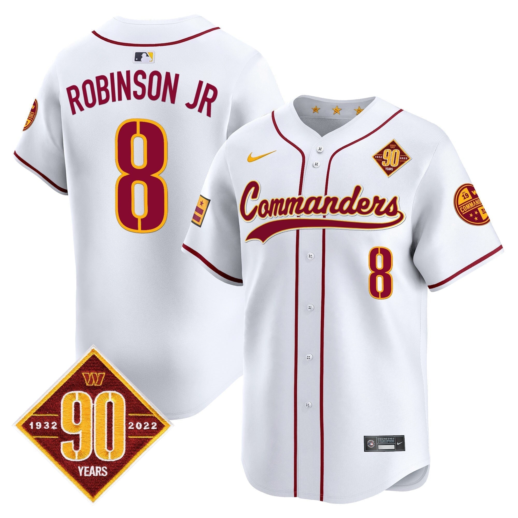 WAS 90th Anniversary Patch Vapor Premier Limited Jersey - All Stitched