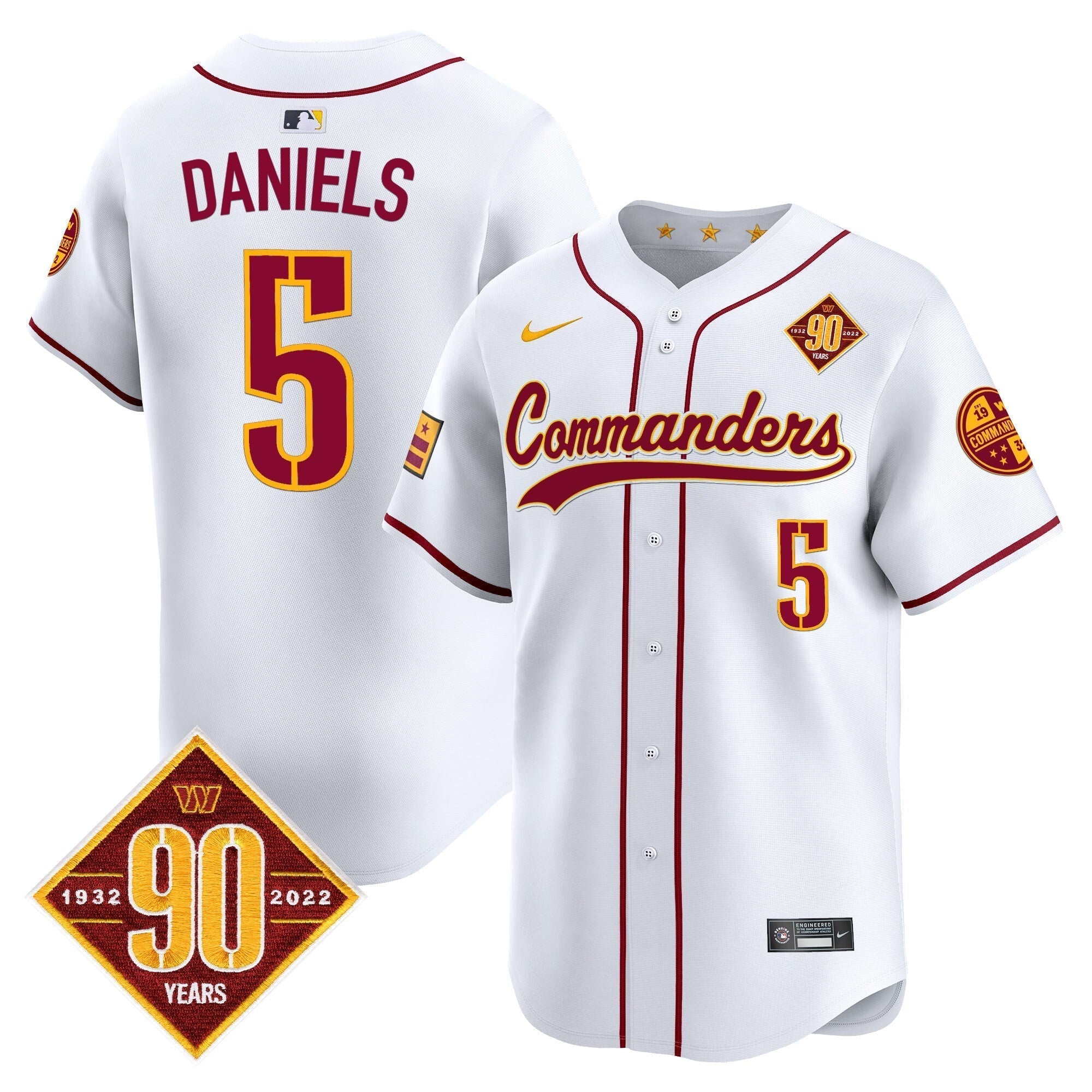 WAS 90th Anniversary Patch Vapor Premier Limited Jersey - All Stitched