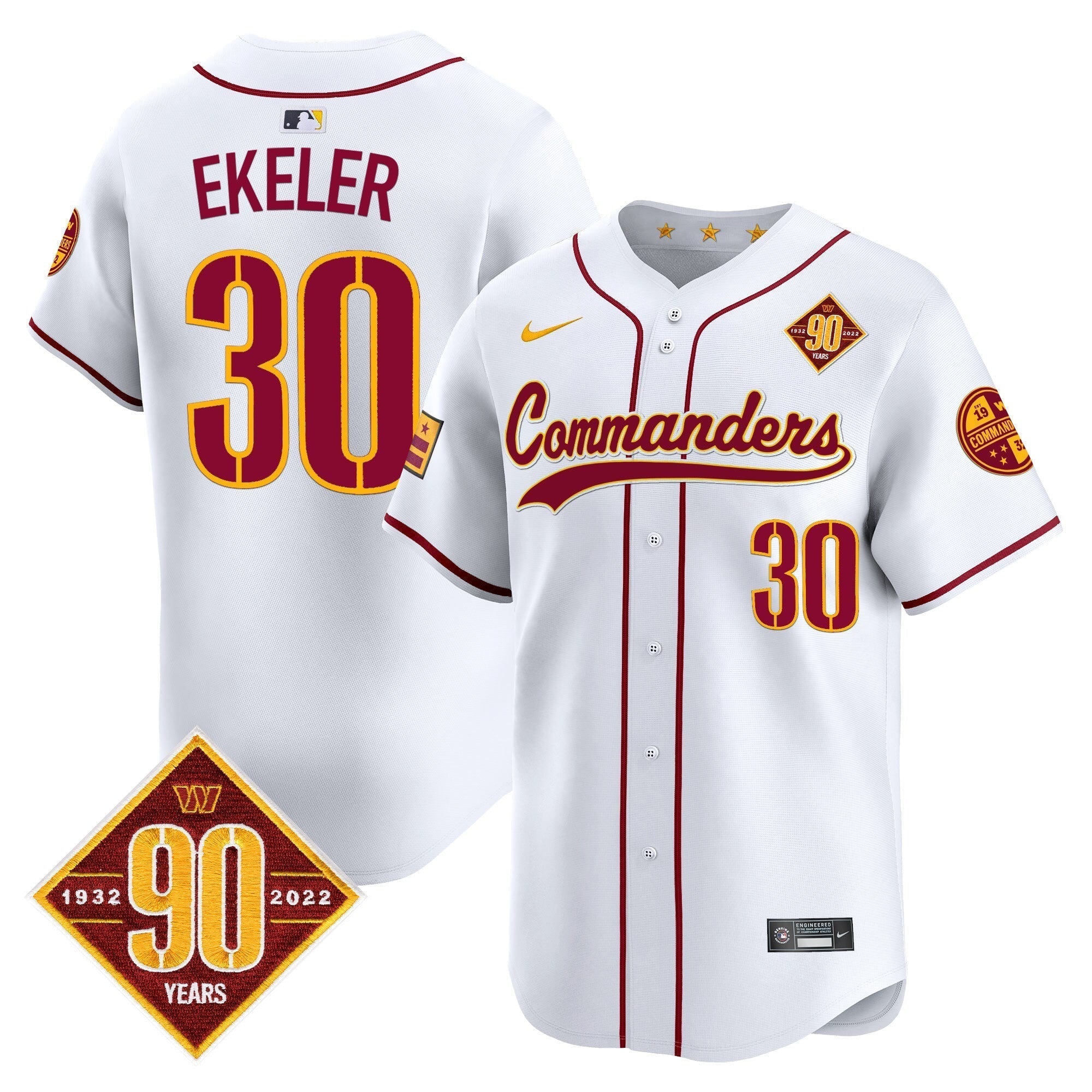 WAS 90th Anniversary Patch Vapor Premier Limited Jersey - All Stitched