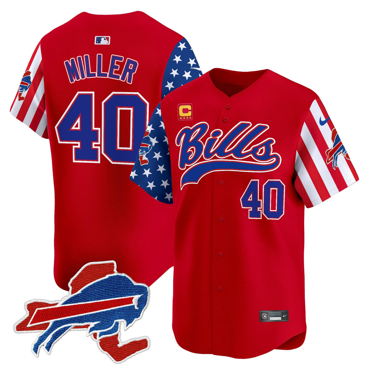 BUF 2024 American Style Vapor Baseball Jersey - All Stitched