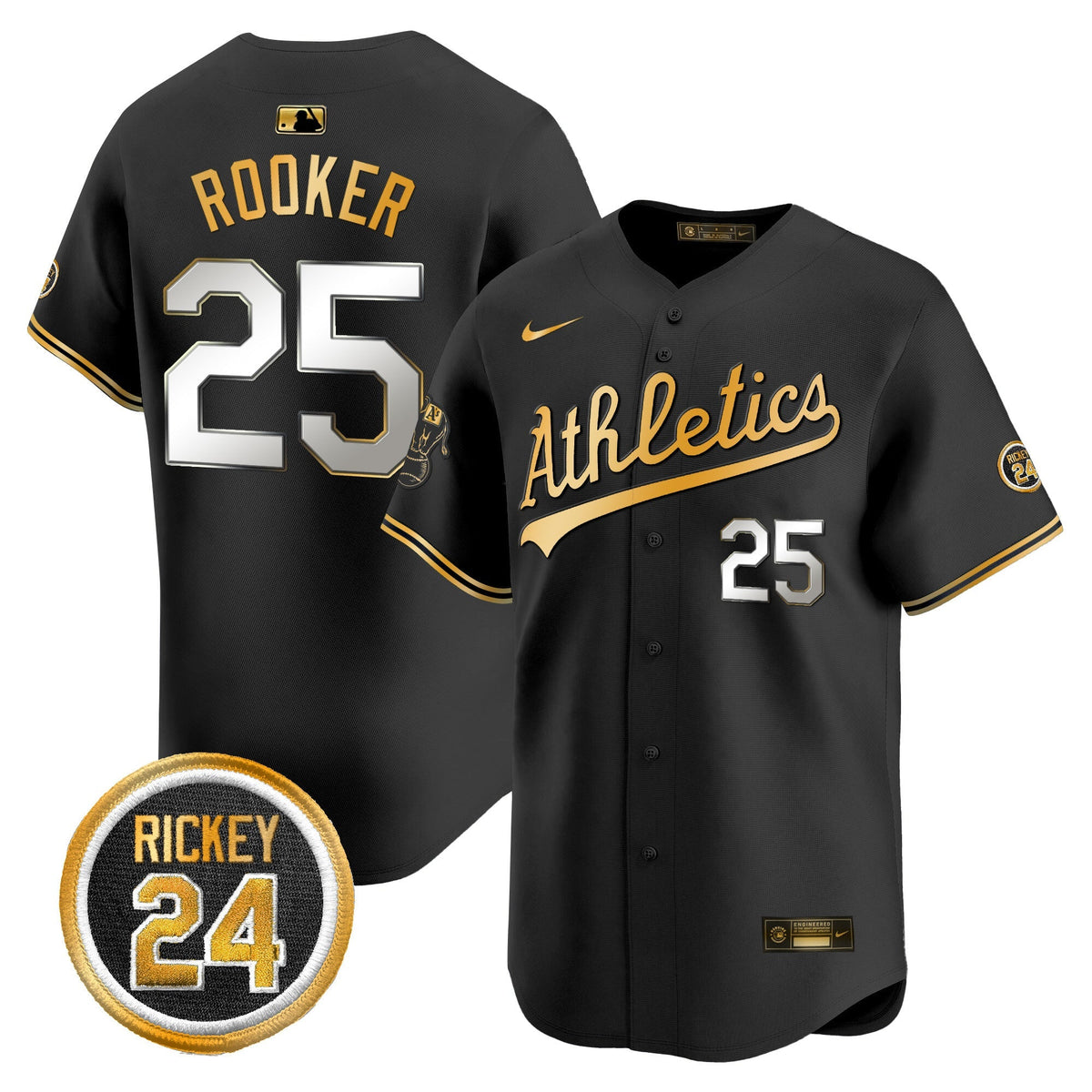OAK Rickey Henderson Patch Vapor Premier Limited Jersey - All Stitched