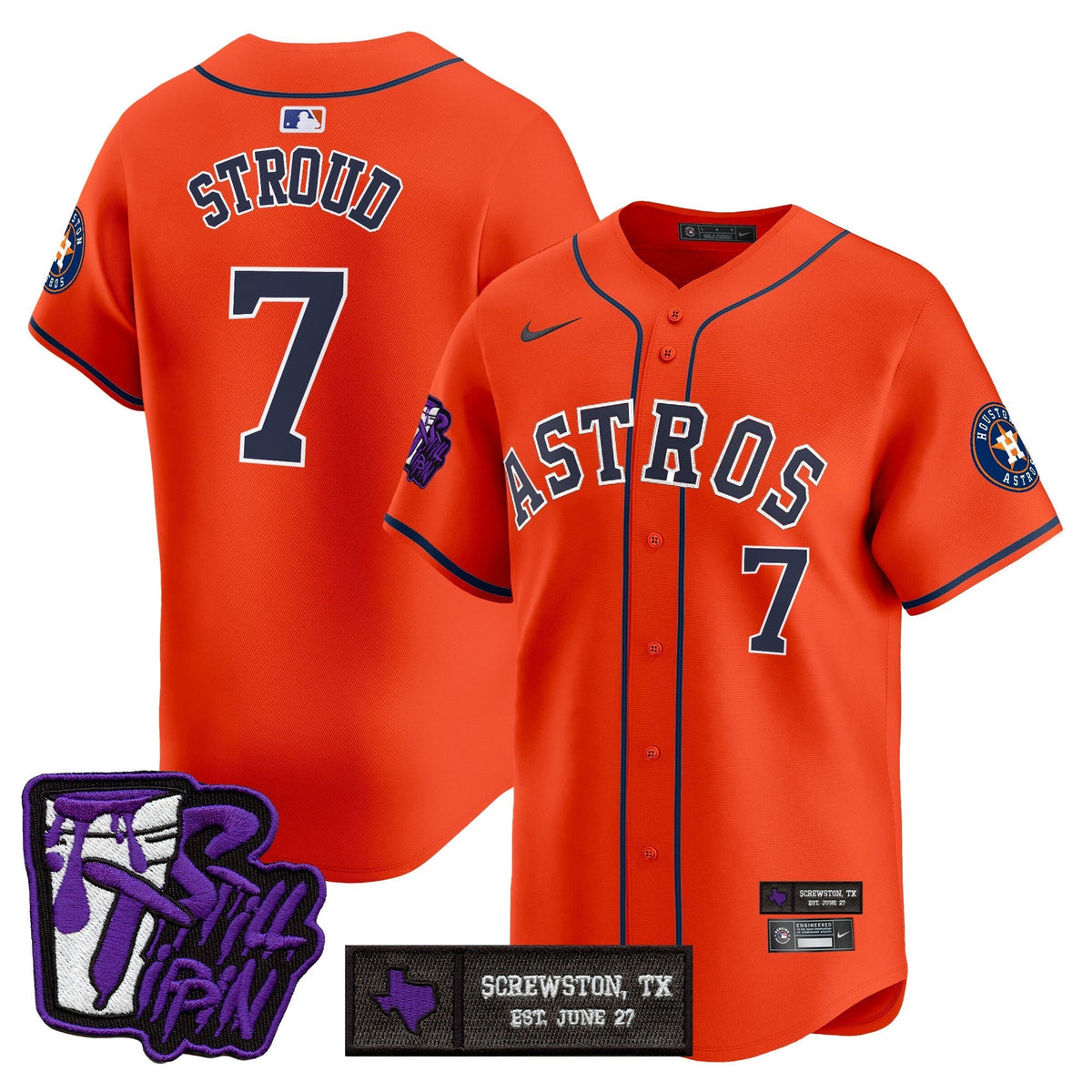 HOU DJ Screw Still Tippin Purple Patch Vapor Premier Limited Jersey - All Stitched