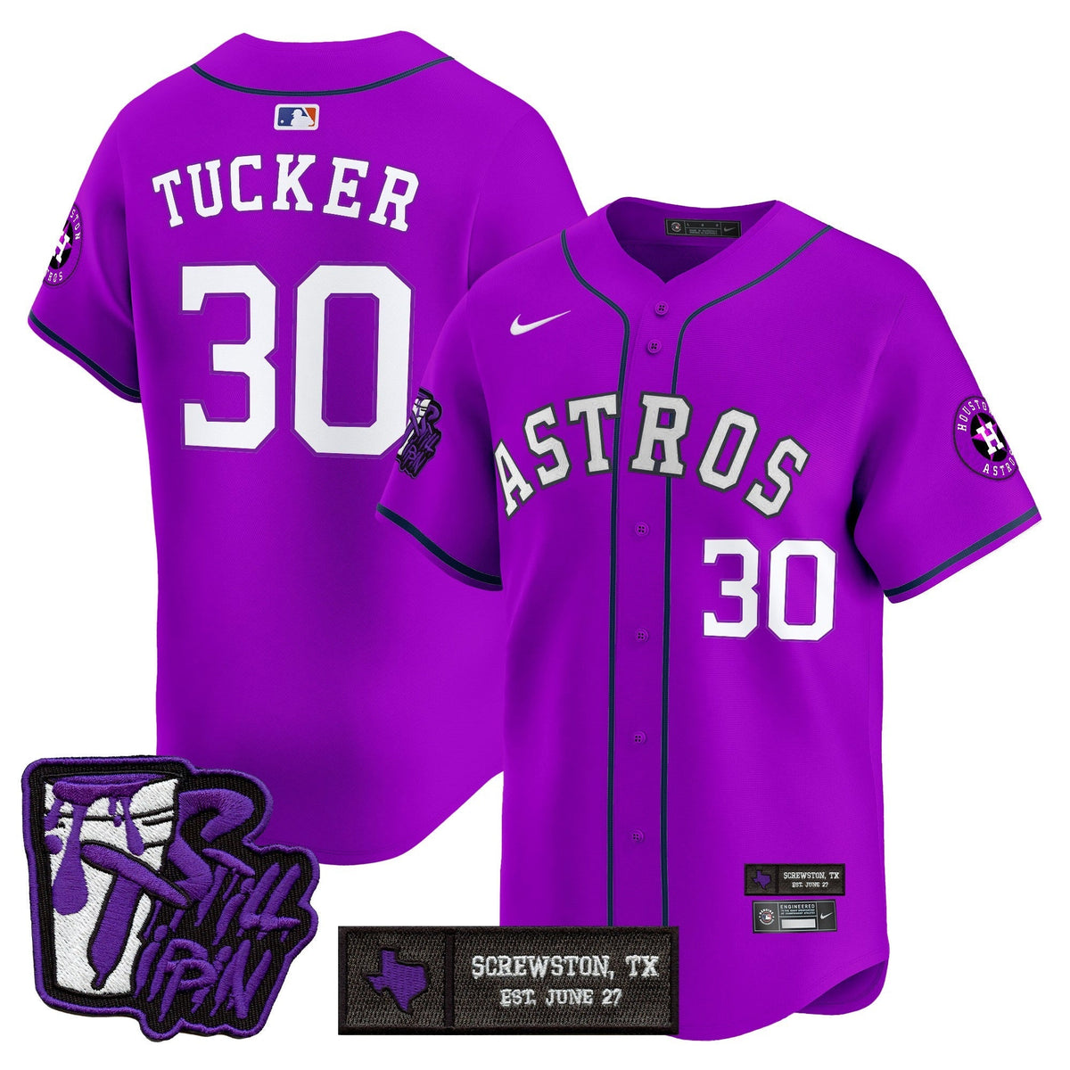 HOU DJ Screw Still Tippin Purple Patch Vapor Premier Limited Jersey - All Stitched