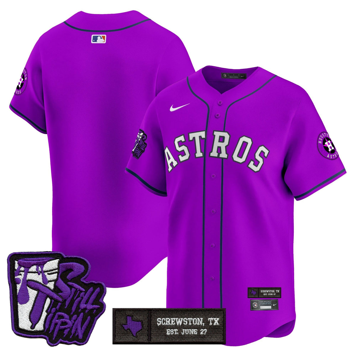 HOU DJ Screw Still Tippin Purple Patch Vapor Premier Limited Jersey - All Stitched