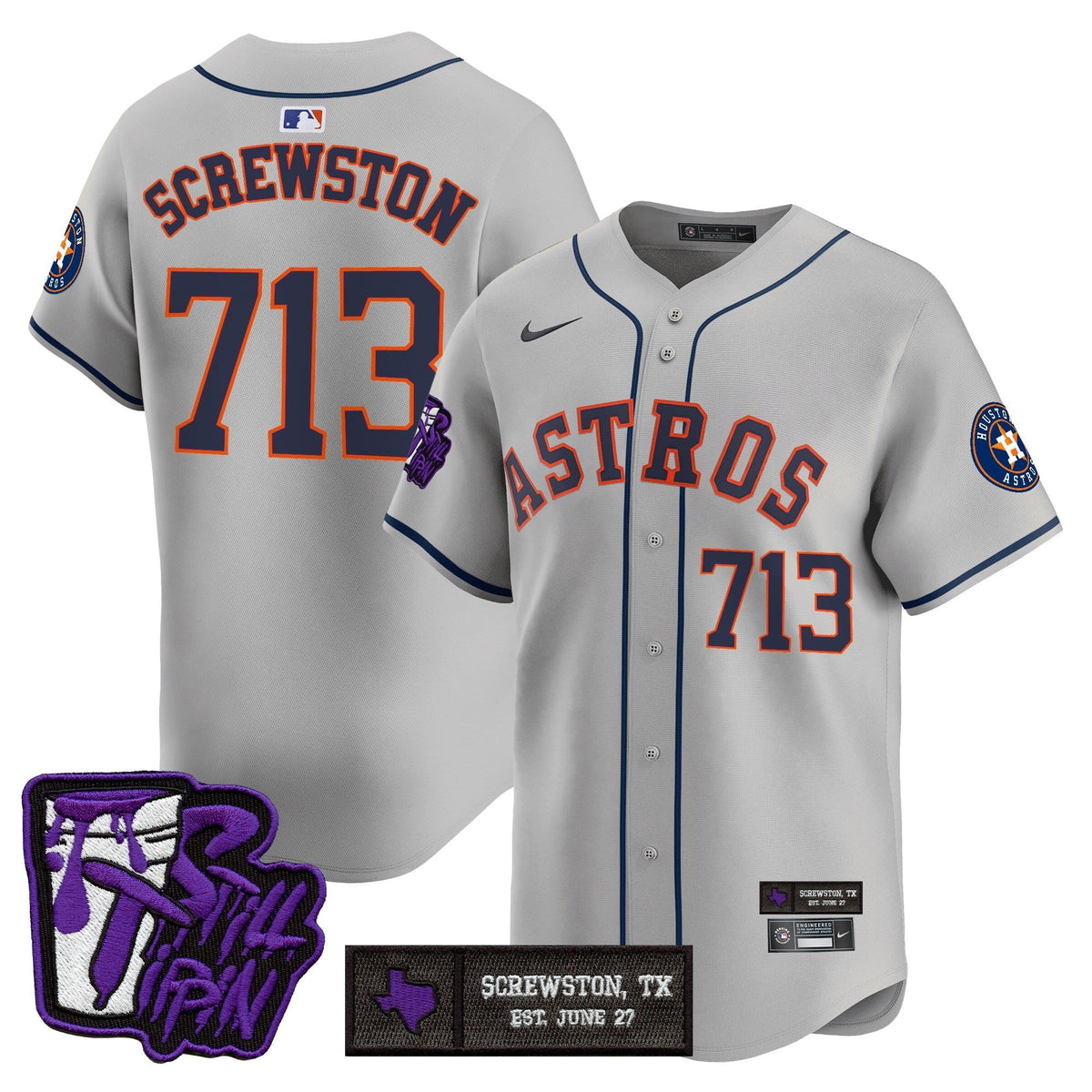 HOU DJ Screw Still Tippin Purple Patch Vapor Premier Limited Jersey - All Stitched