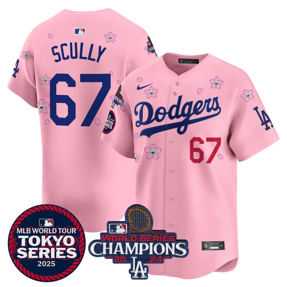 Dodgers Tokyo Series 2025 World Series Champions Patch Vapor Premier Limited Jersey - Stitched