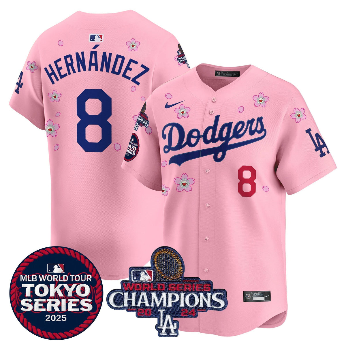 Dodgers Tokyo Series 2025 World Series Champions Patch Vapor Premier Limited Jersey - Stitched