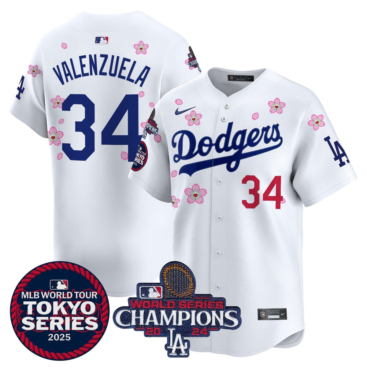 Dodgers Tokyo Series 2025 World Series Champions Patch Vapor Premier Limited Jersey - Stitched