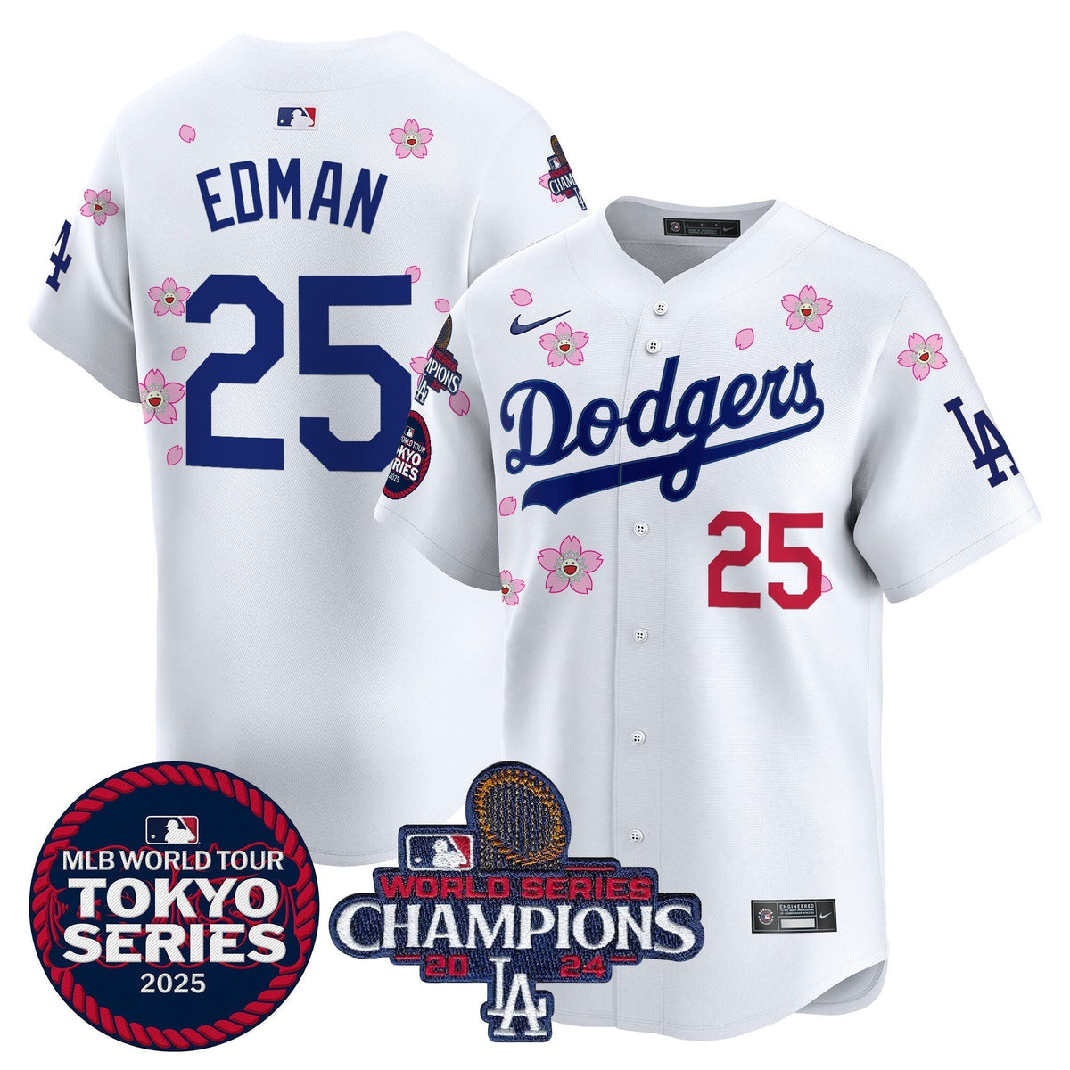 Dodgers Tokyo Series 2025 World Series Champions Patch Vapor Premier Limited Jersey - Stitched