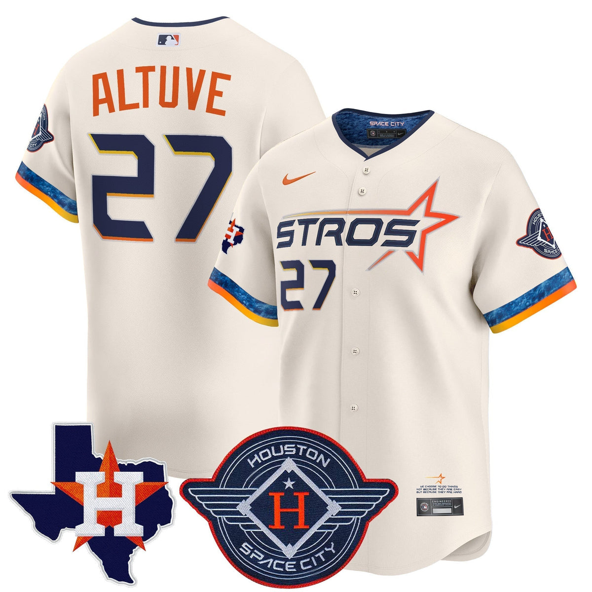HOU 2025 City Connect Texas Patch Vapor Premier Limited Jersey - Stitched