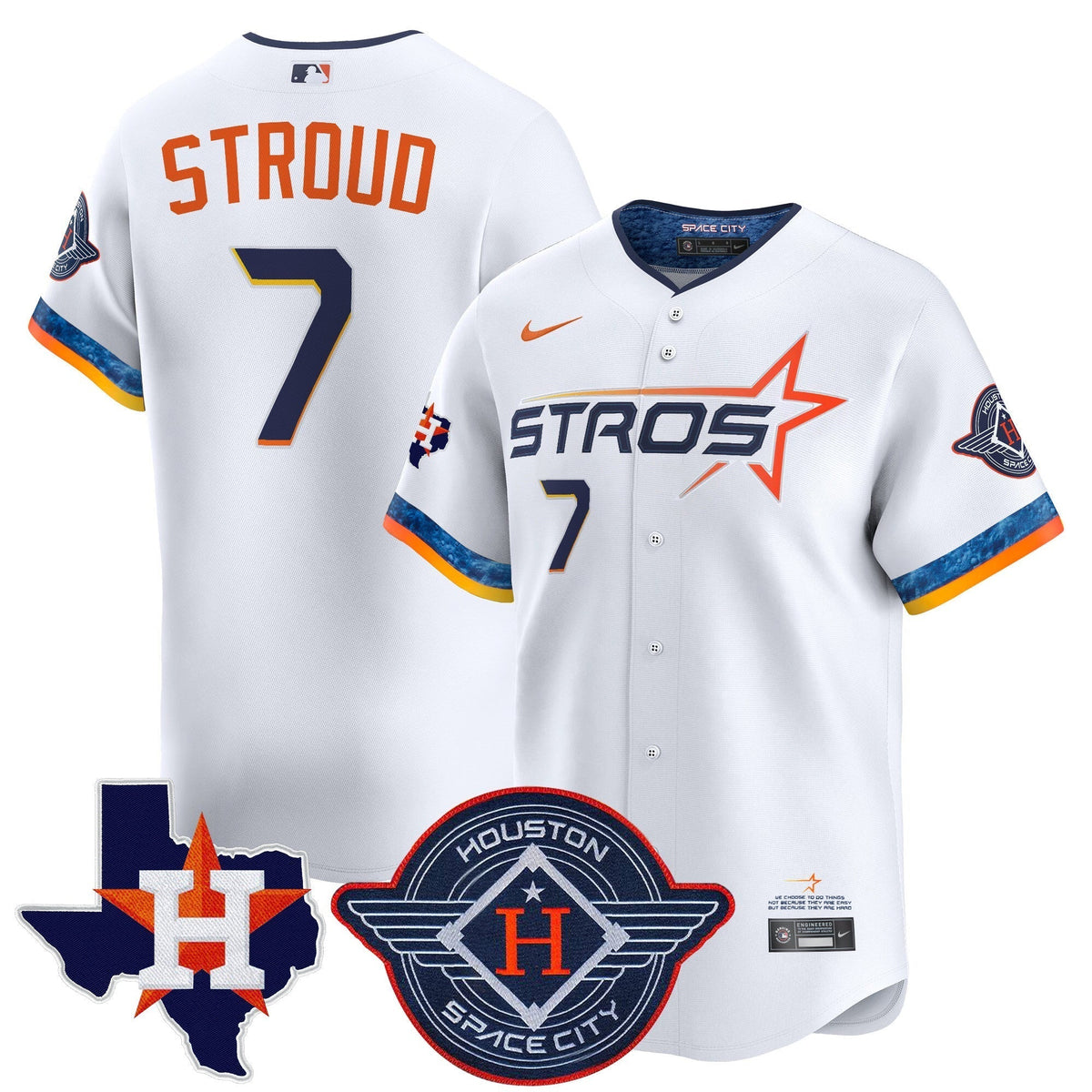 HOU 2025 City Connect Texas Patch Vapor Premier Limited Jersey - Stitched