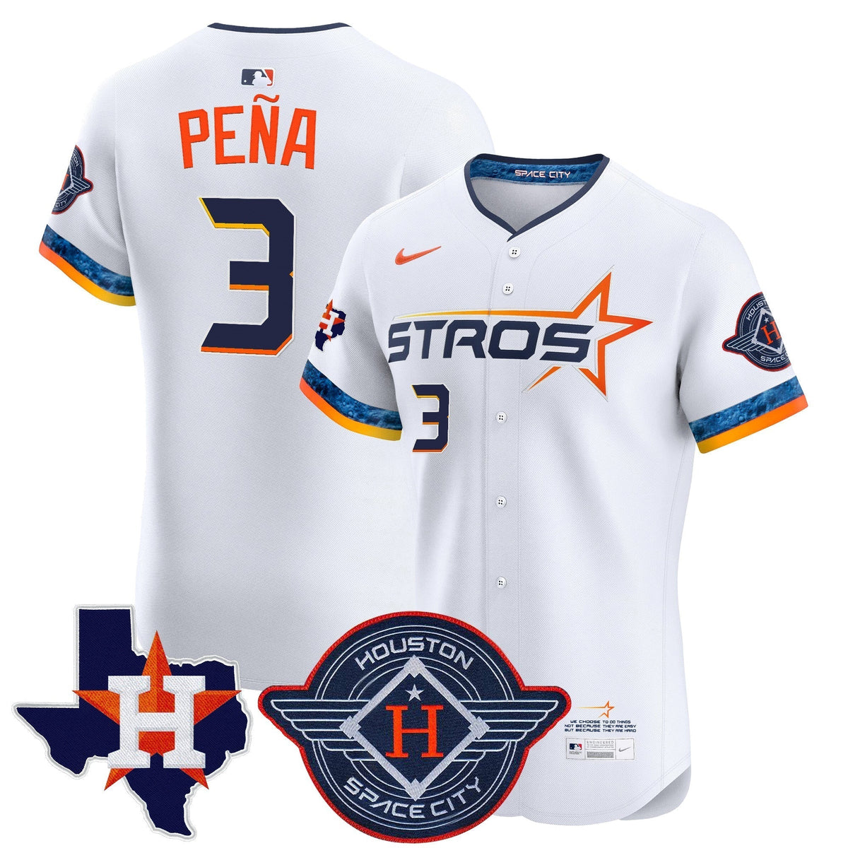 HOU 2025 City Connect Texas Patch Vapor Premier Elite Jersey - Stitched