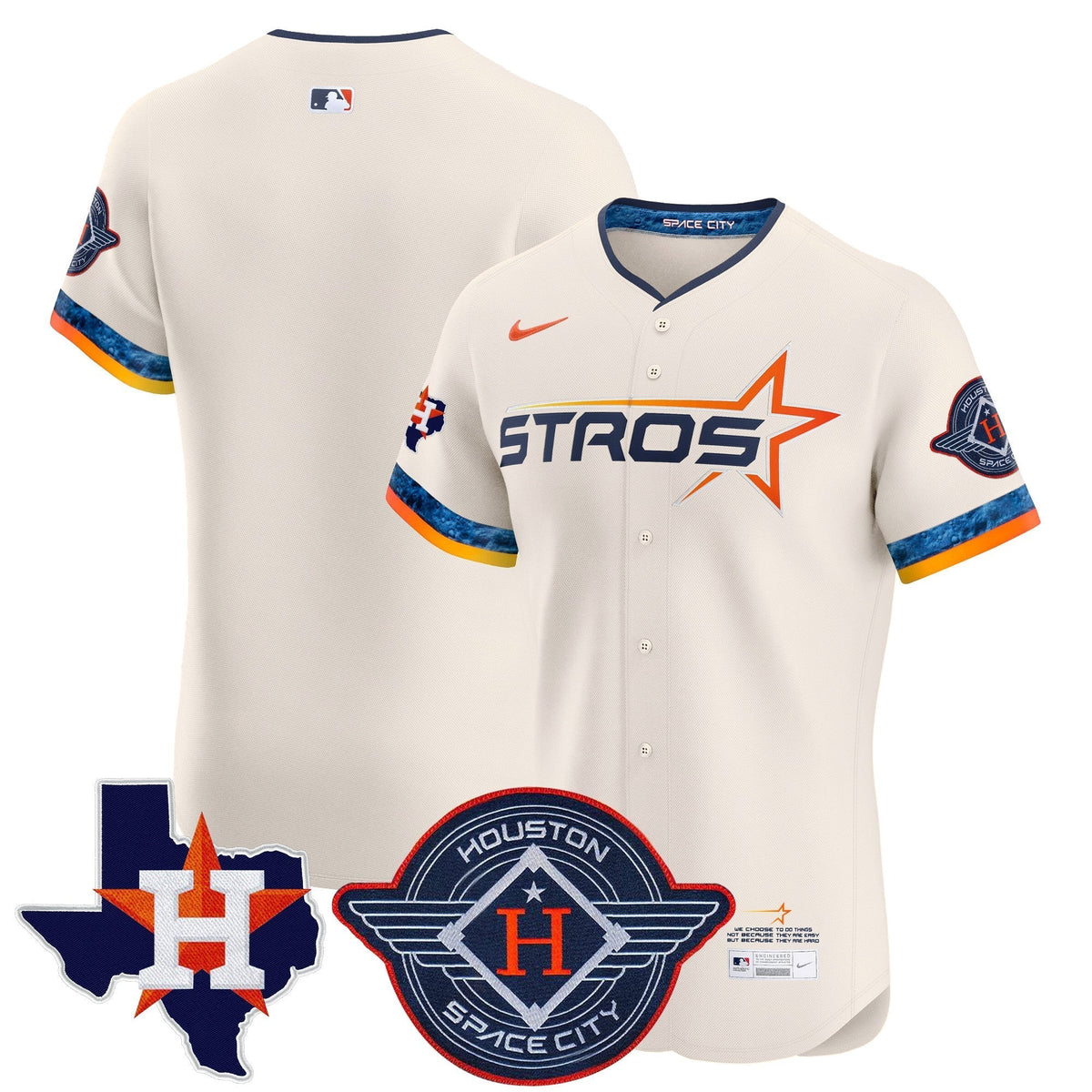 HOU 2025 City Connect Texas Patch Vapor Premier Elite Jersey - Stitched