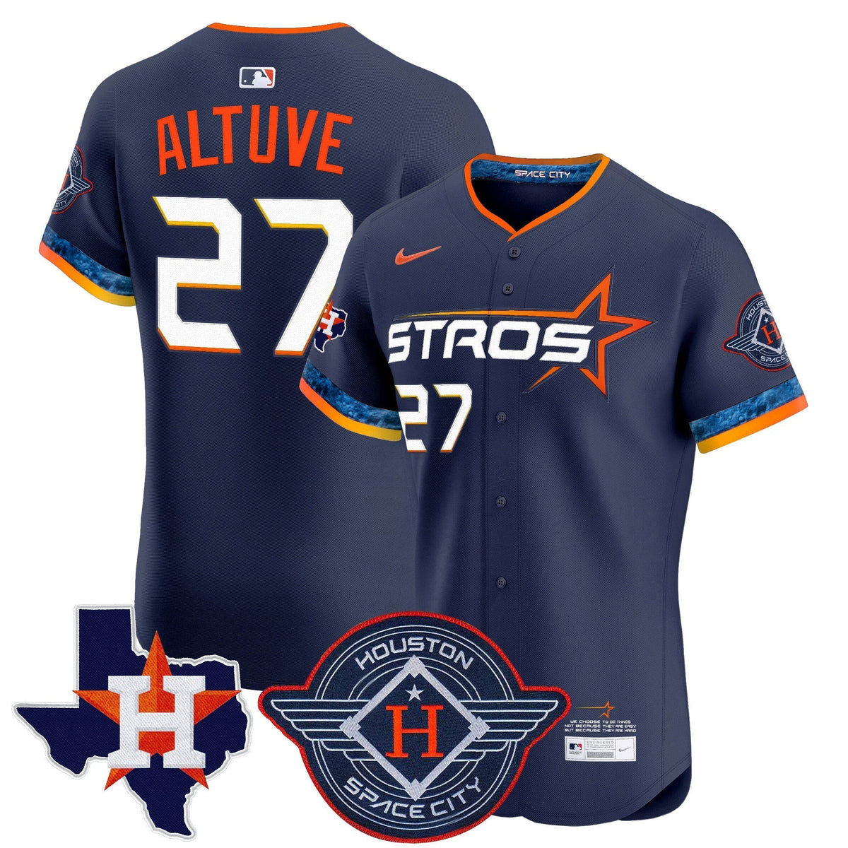HOU 2025 City Connect Texas Patch Vapor Premier Elite Jersey - Stitched