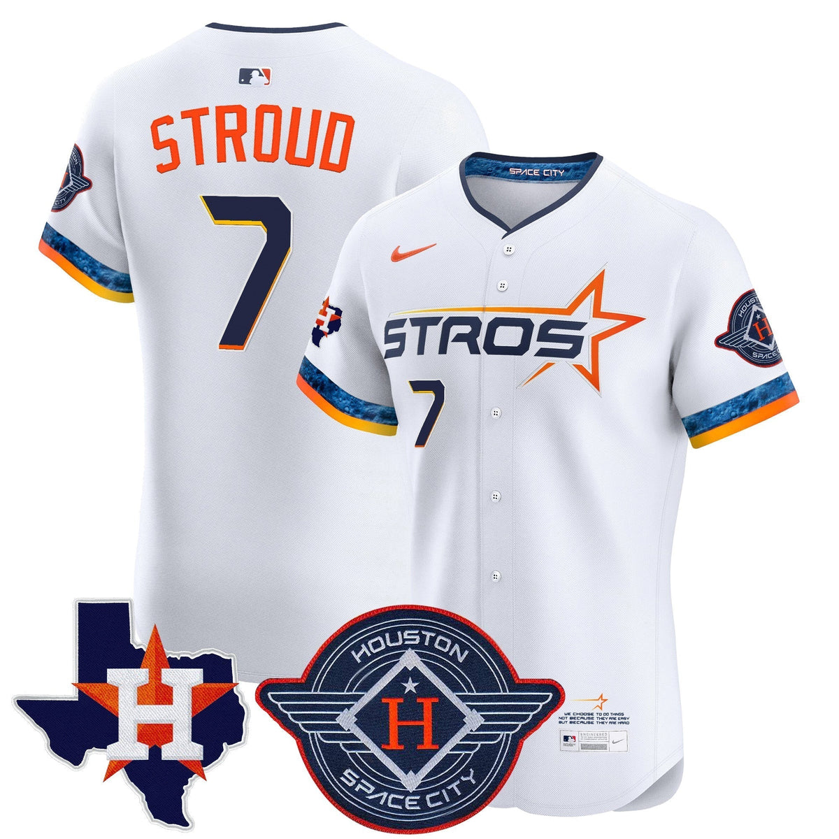 HOU 2025 City Connect Texas Patch Vapor Premier Elite Jersey - Stitched