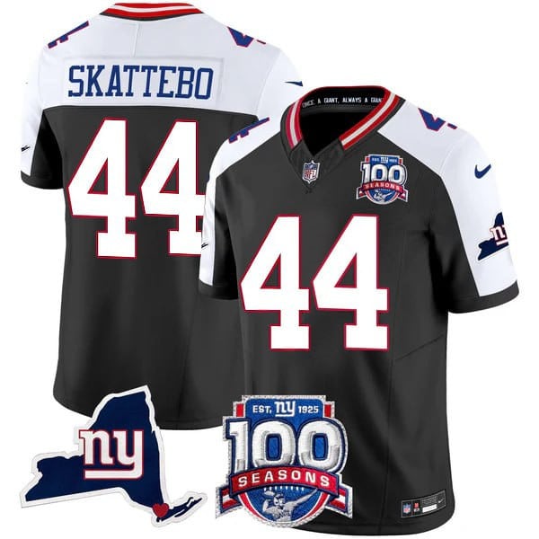 Men's New York Giants 100th Season & State Patch Vapor Limited Jersey - All Stitched