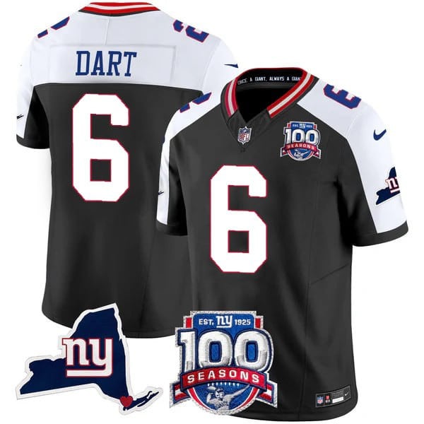 Men's New York Giants 100th Season & State Patch Vapor Limited Jersey - All Stitched