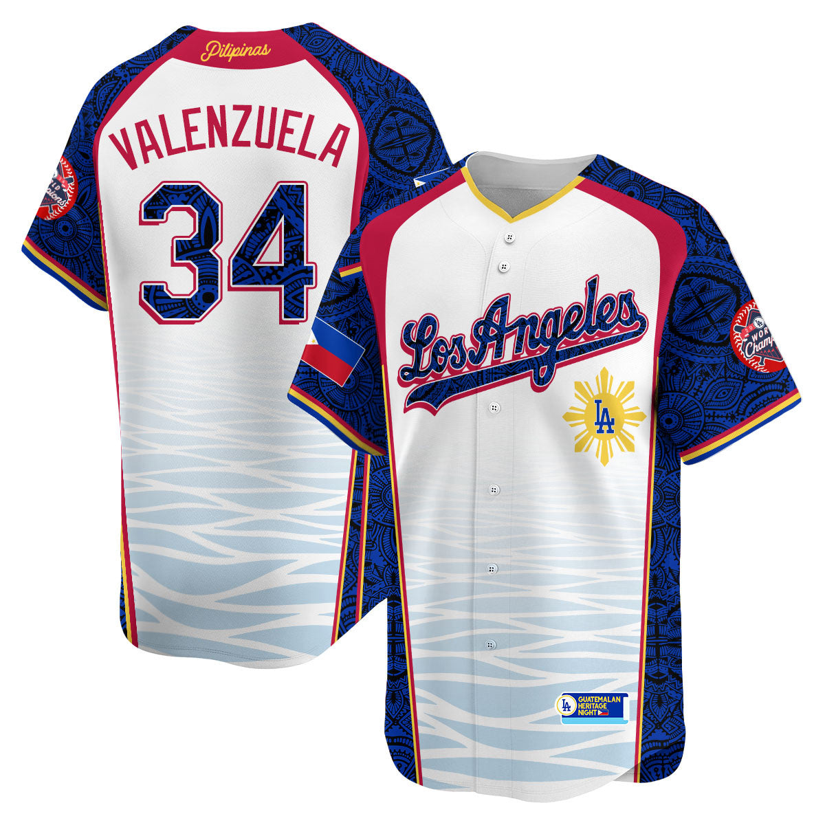 Los Angeles Dodgers Filipino Heritage Night Jersey - All Stitched