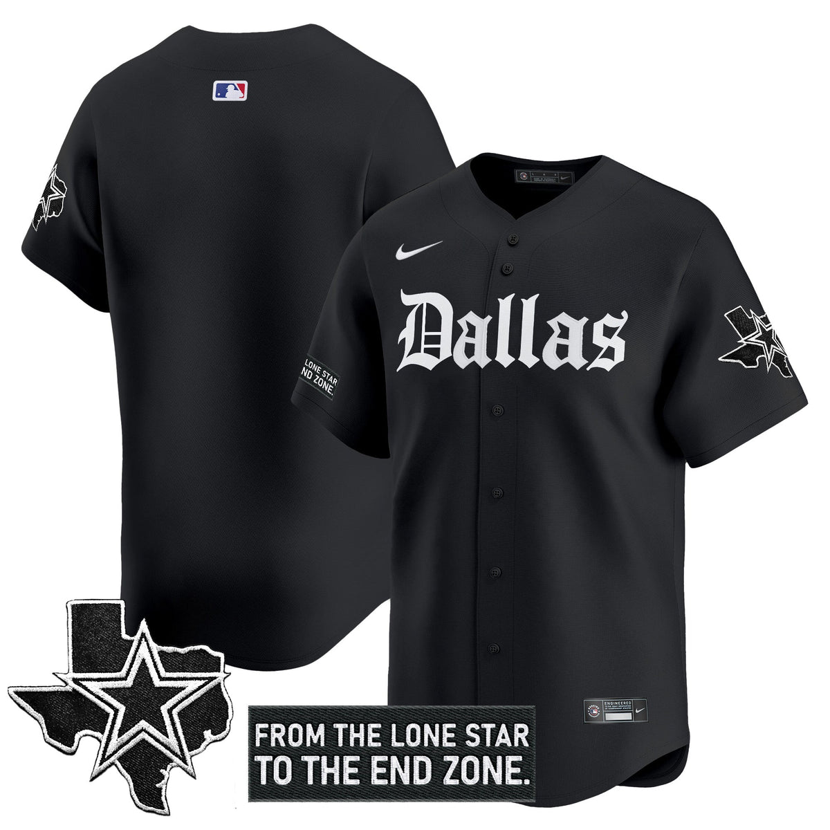 DAL 'Gothic Lone Star Edition' Vapor Baseball Men Jersey - All Stitched