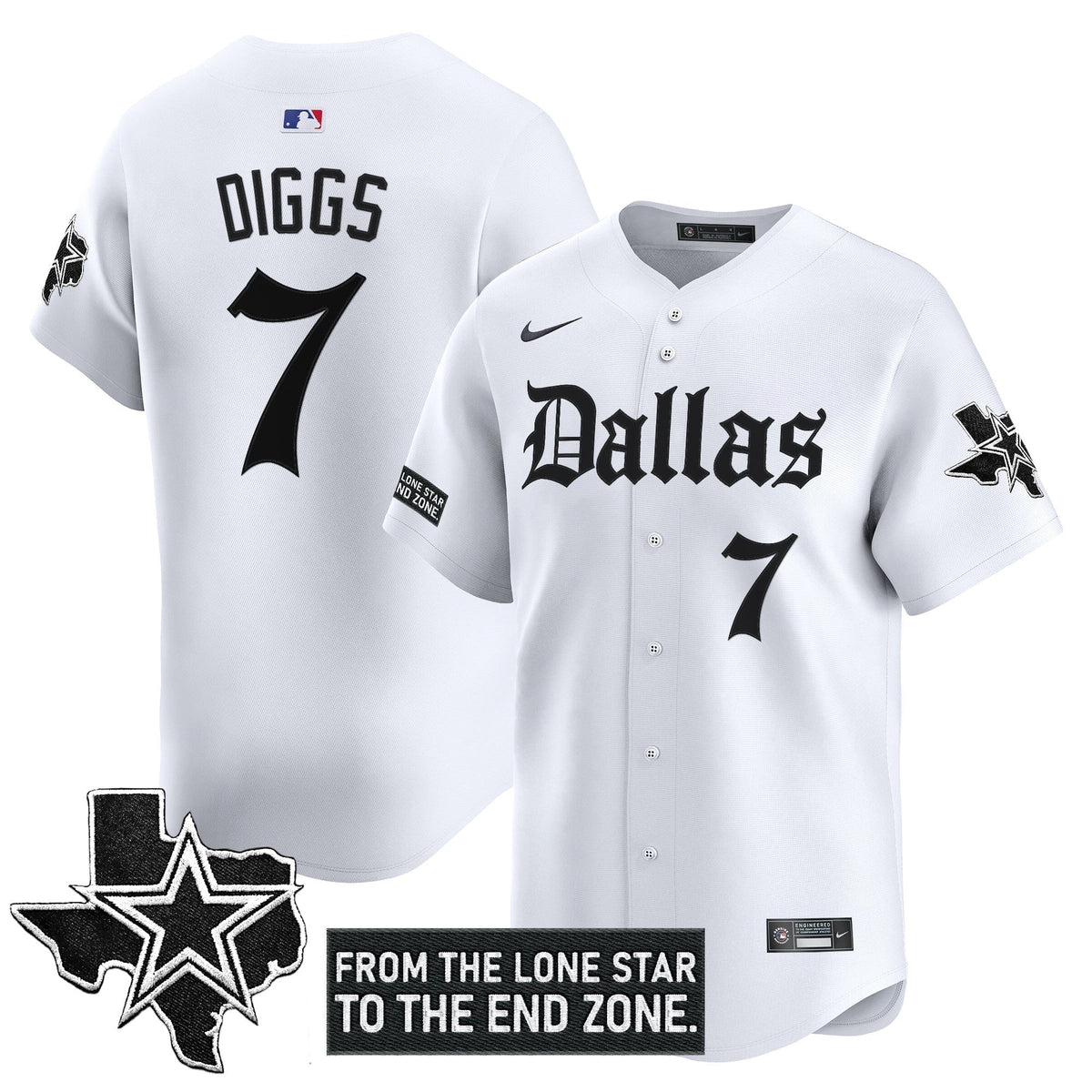 DAL 'Gothic Lone Star Edition' Vapor Baseball Jersey - All Stitched