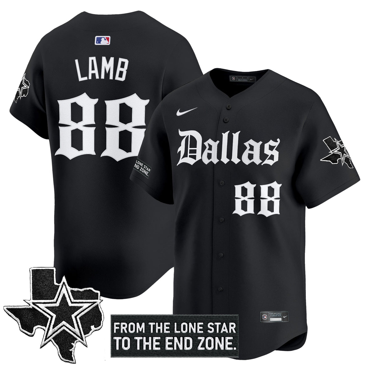 DAL 'Gothic Lone Star Edition' Vapor Baseball Men Jersey - All Stitched
