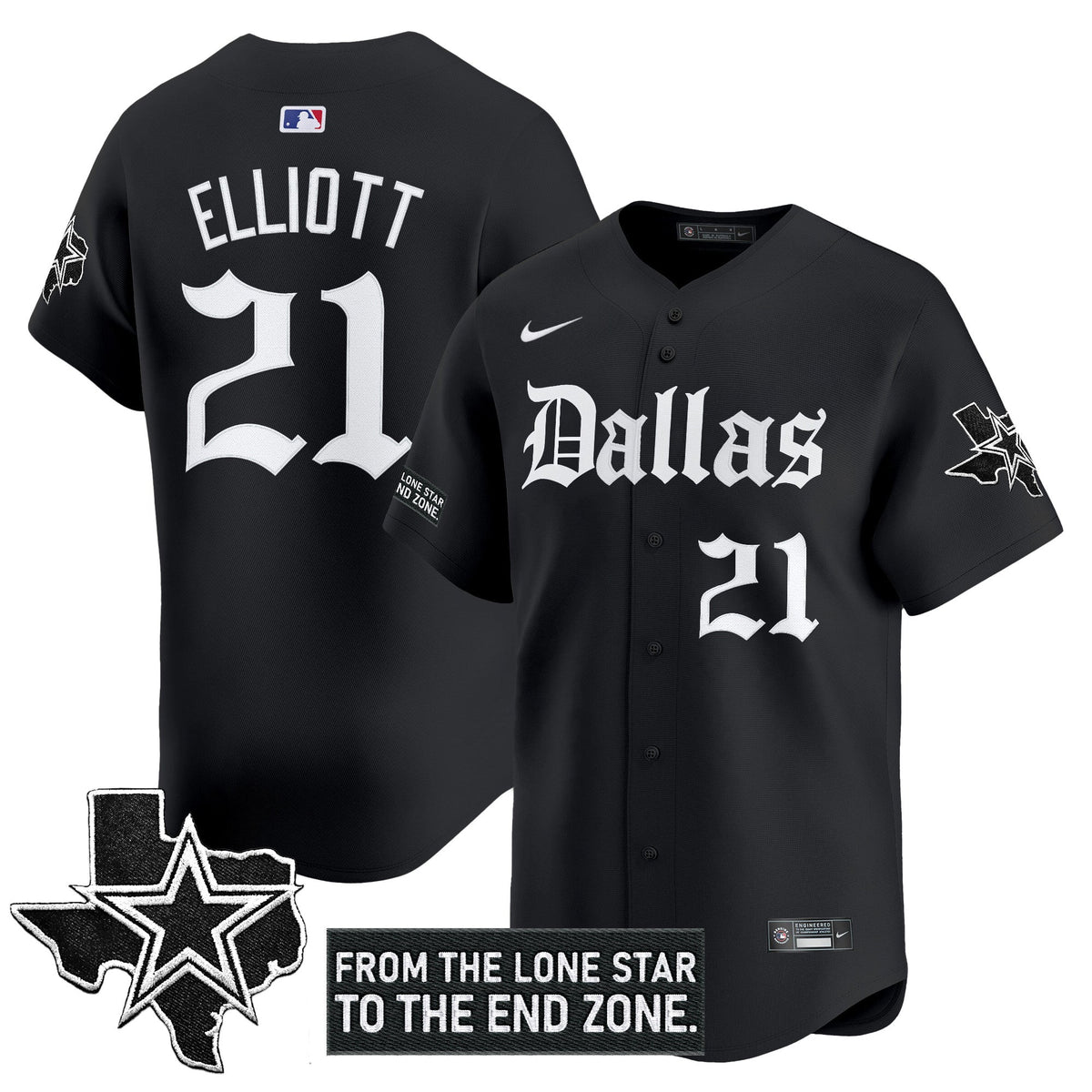 DAL 'Gothic Lone Star Edition' Vapor Baseball Men Jersey - All Stitched