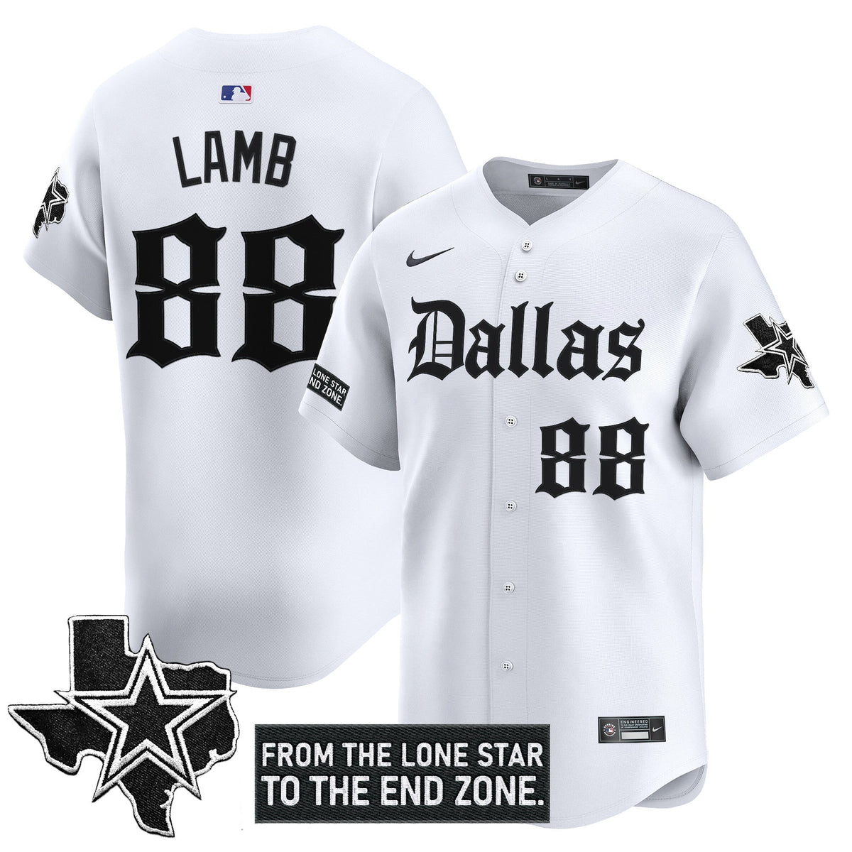 DAL 'Gothic Lone Star Edition' Vapor Baseball Jersey - All Stitched