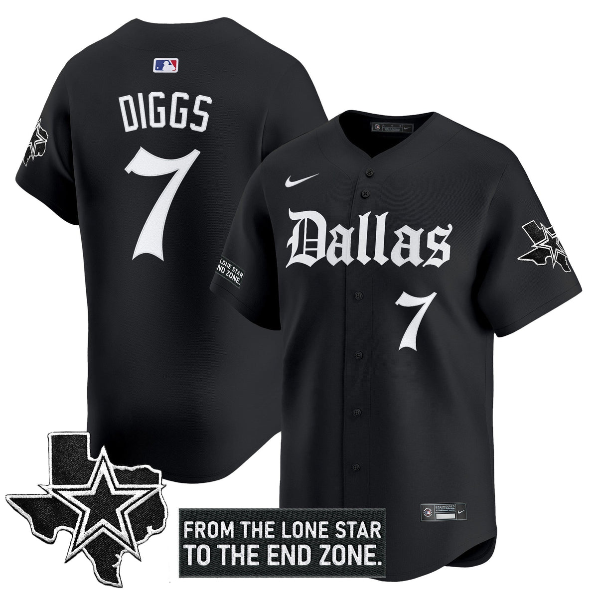 DAL 'Gothic Lone Star Edition' Vapor Baseball Men Jersey - All Stitched