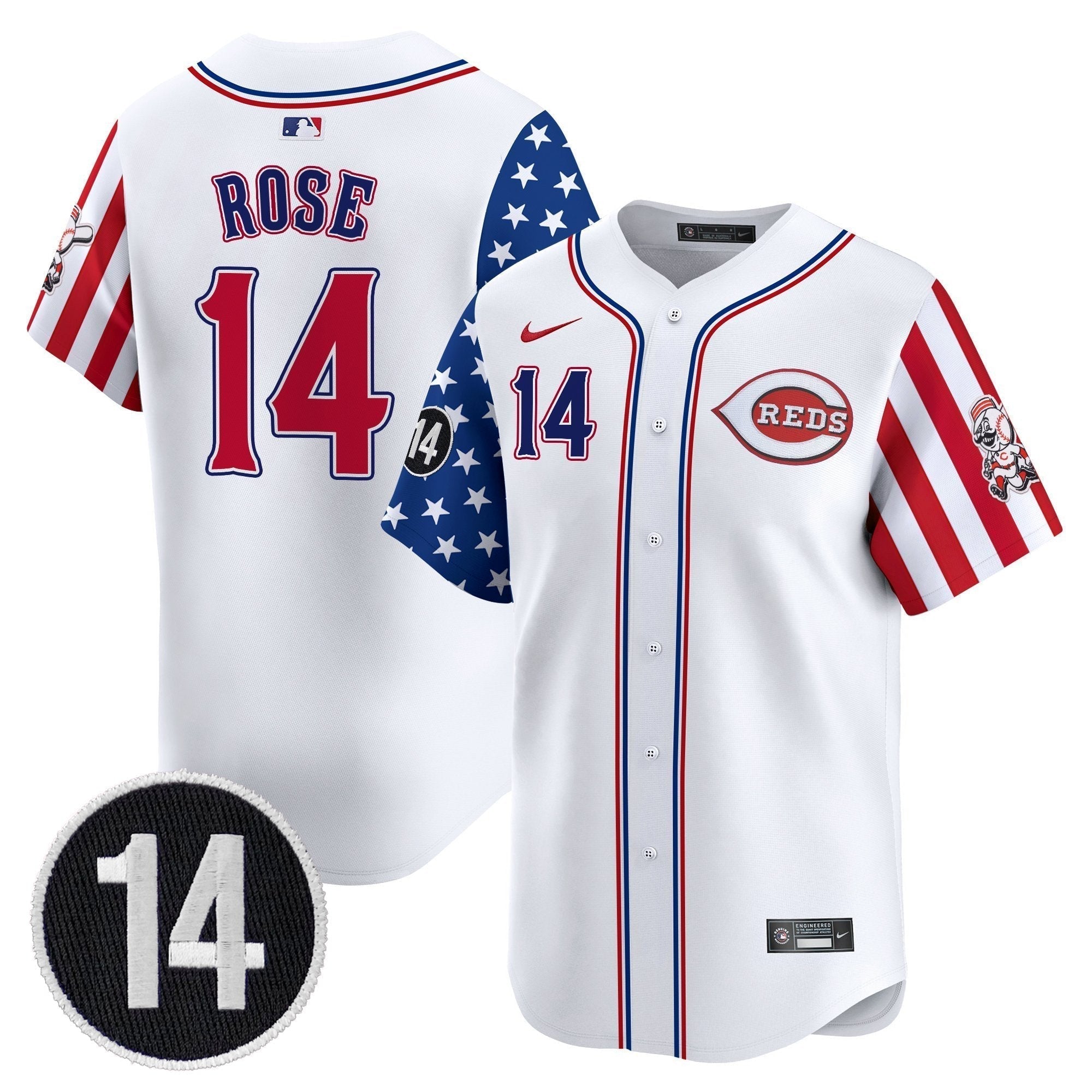 CIN 2025 Independence Day Vapor Premier Limited Jersey - Pete Rose Patch - All Stitched
