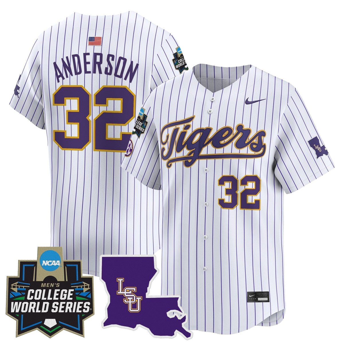 LSU 2025 World Series Vapor Premier Limited Jersey - All Stitched