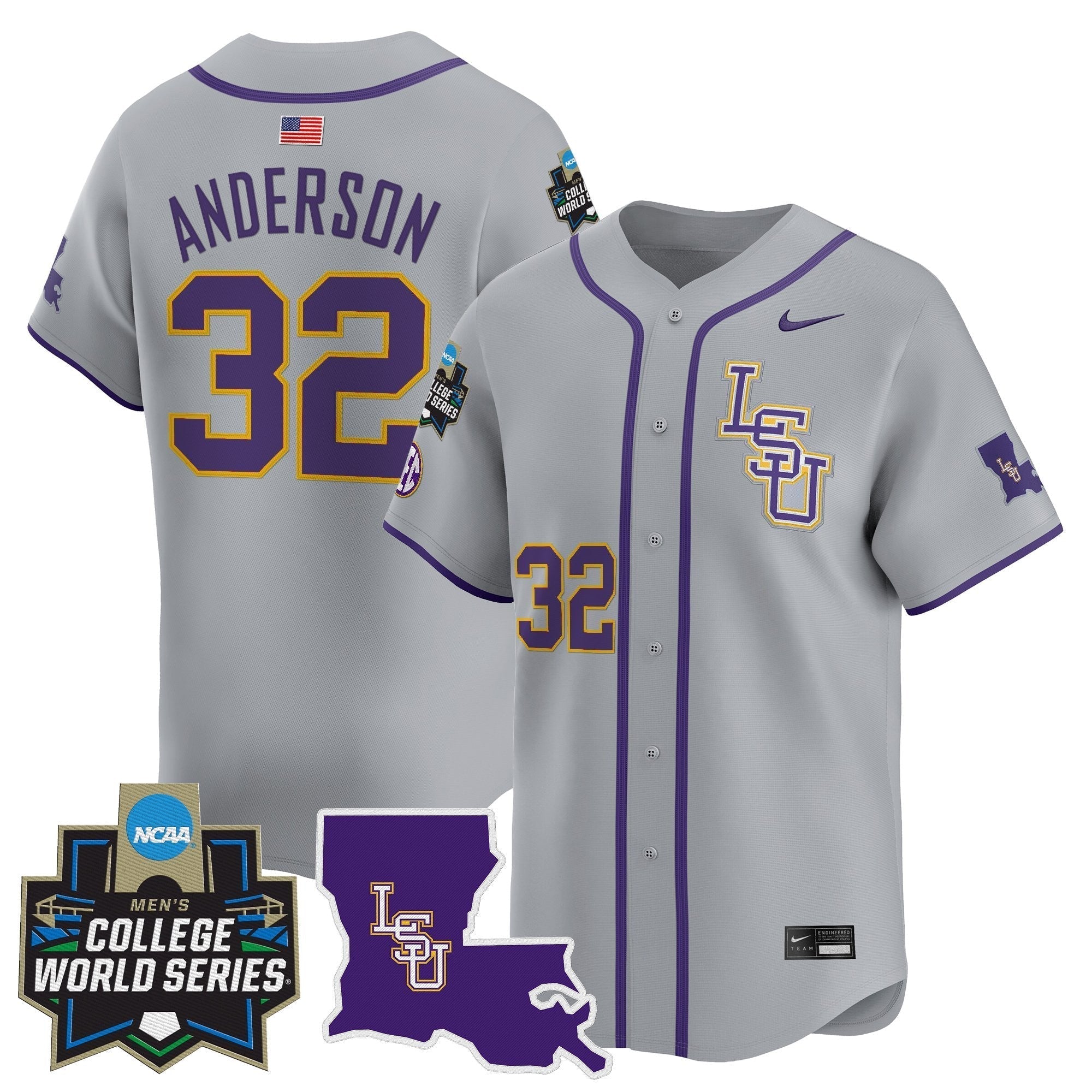 LSU 2025 World Series Vapor Premier Limited Jersey - All Stitched