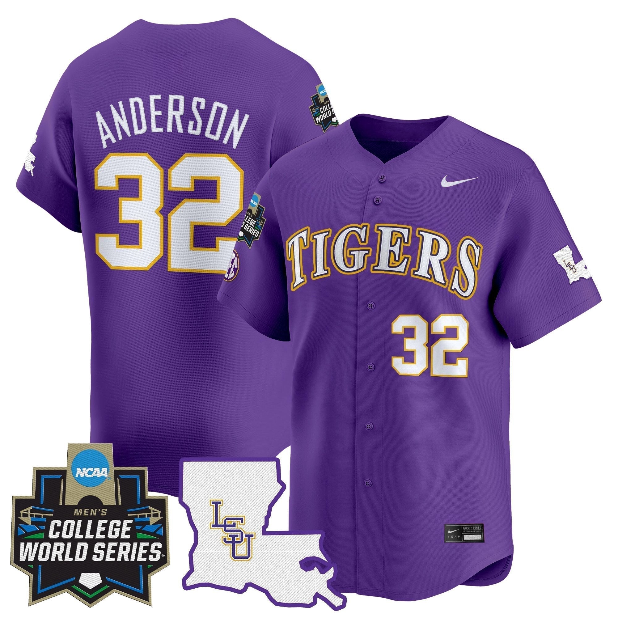 LSU 2025 World Series Vapor Premier Limited Jersey - All Stitched
