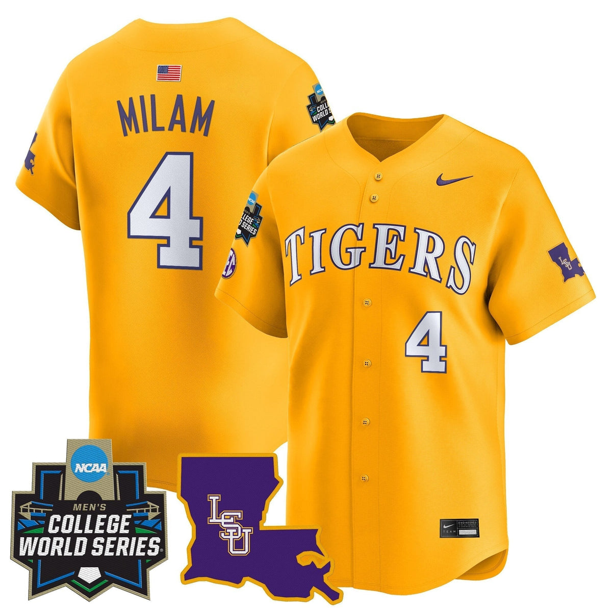 LSU 2025 World Series Vapor Premier Limited Jersey - All Stitched